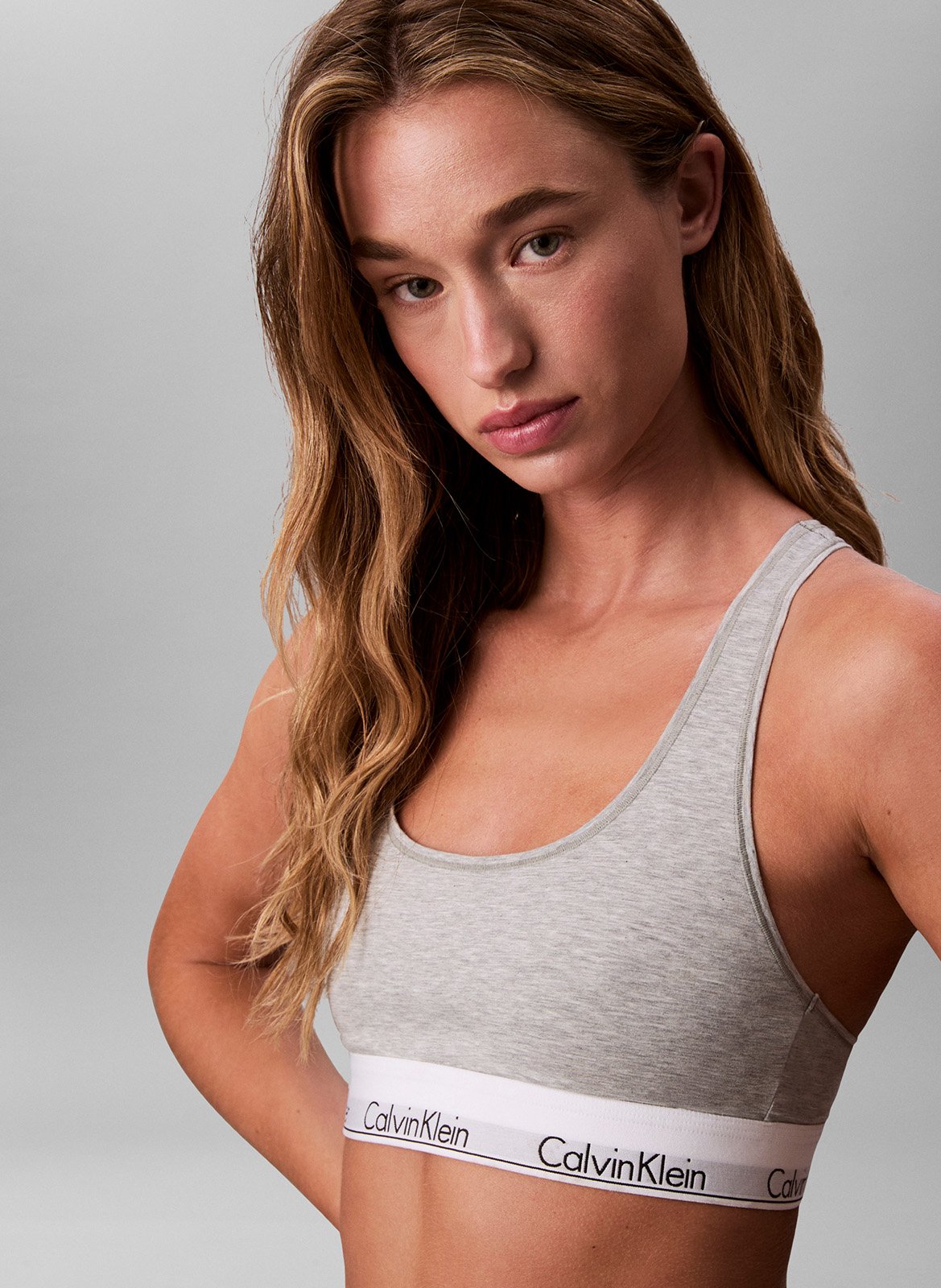 Brassière en coton mélangé CALVIN KLEIN UNDERWEAR Gris