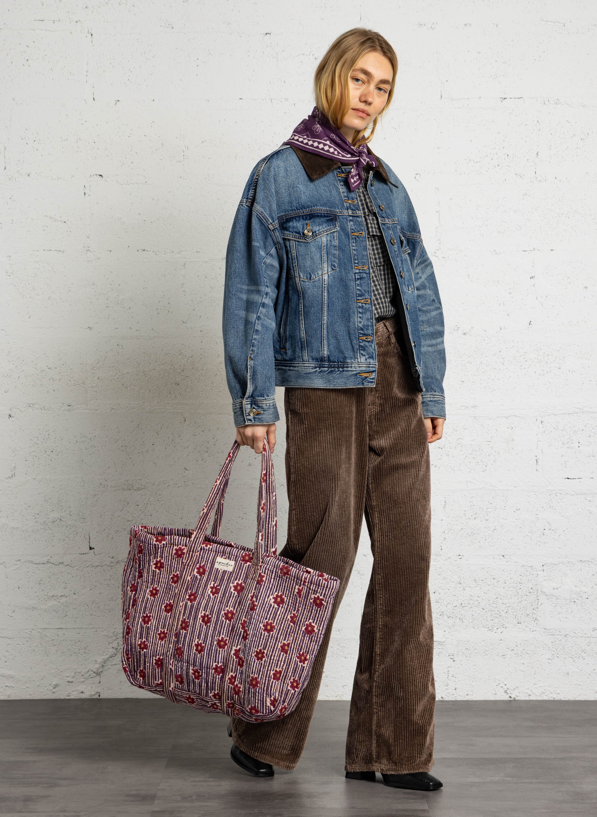 Gewatteerde, katoenen shopper APACHES COLLECTIONS Veelkleurig