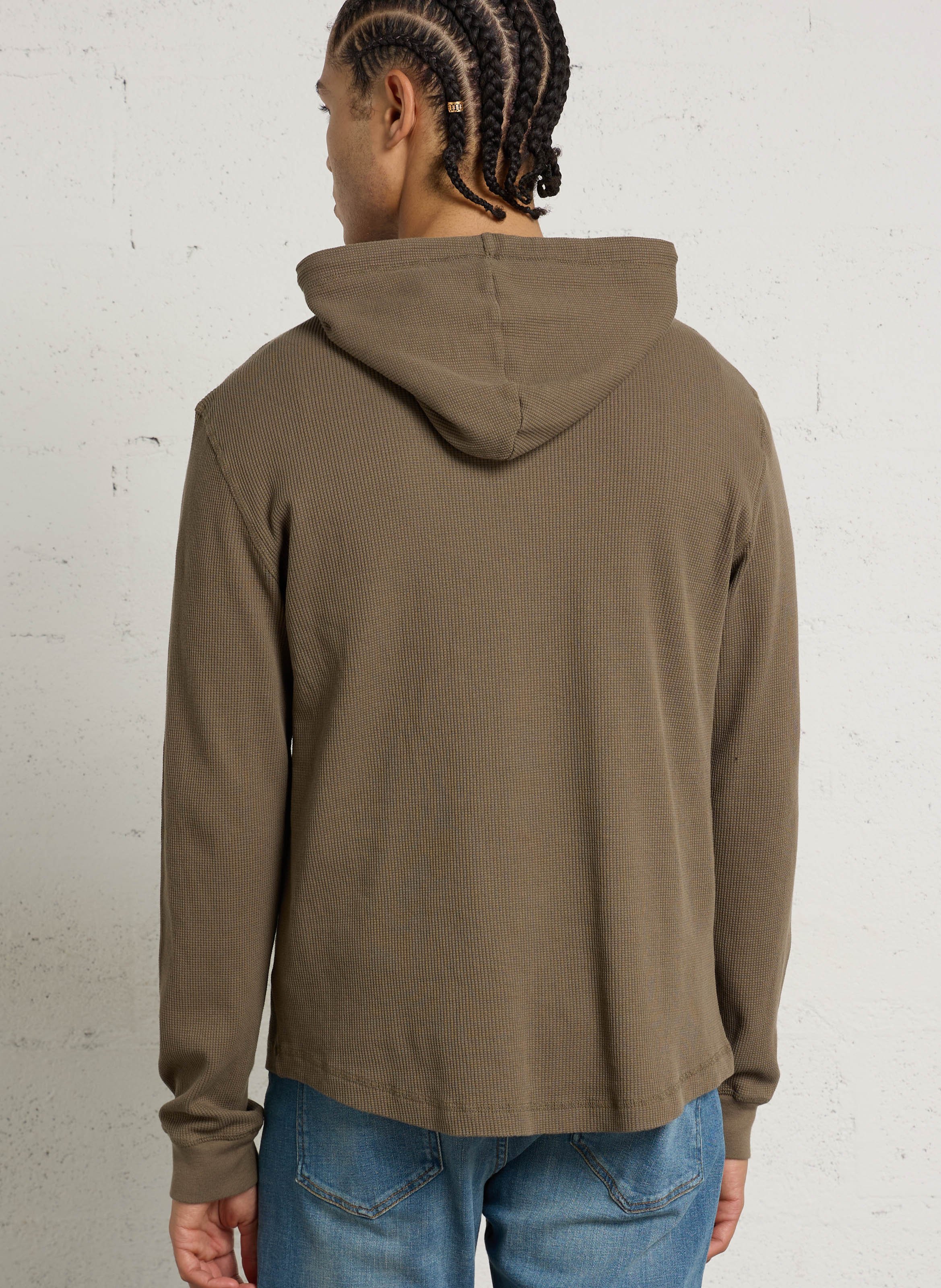 Sweat droit à capuche IKKS Kaki