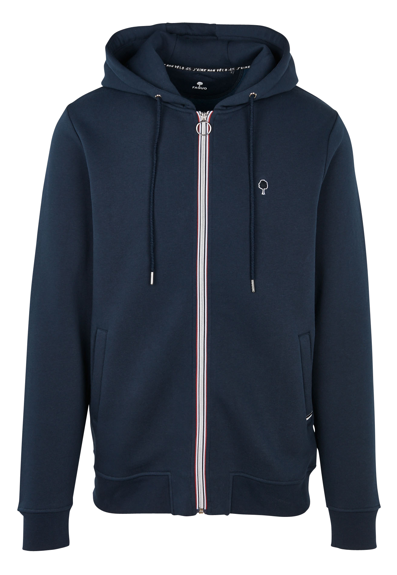 Regular-fit sweater van joggingstof met capuchon FAGUO Blauw