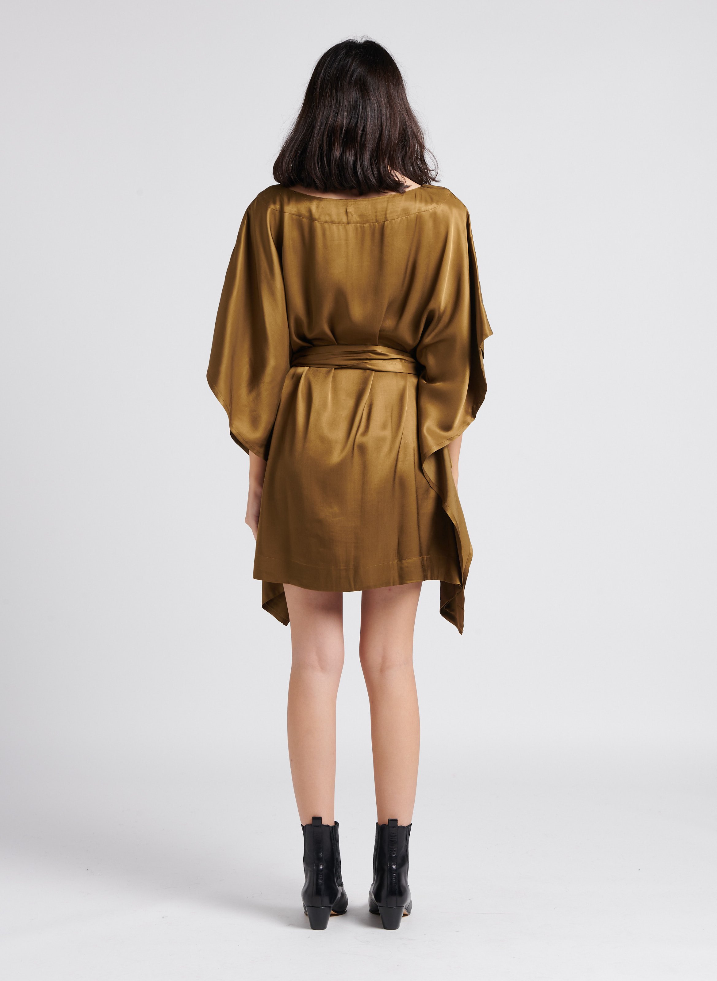 Robe ample courte col bateau KARMA KOMA Marron