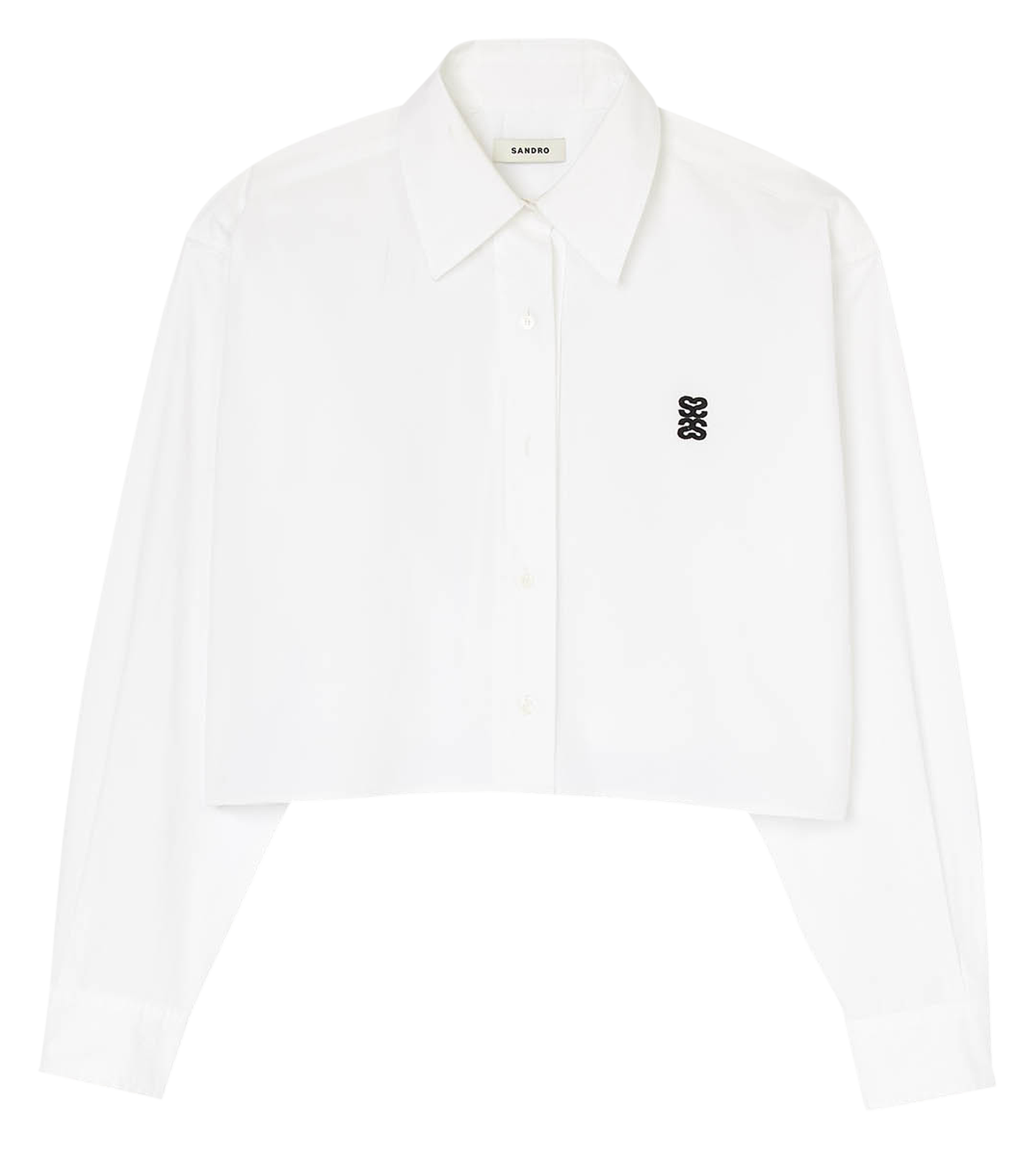 Short cotton poplin dress SANDRO White