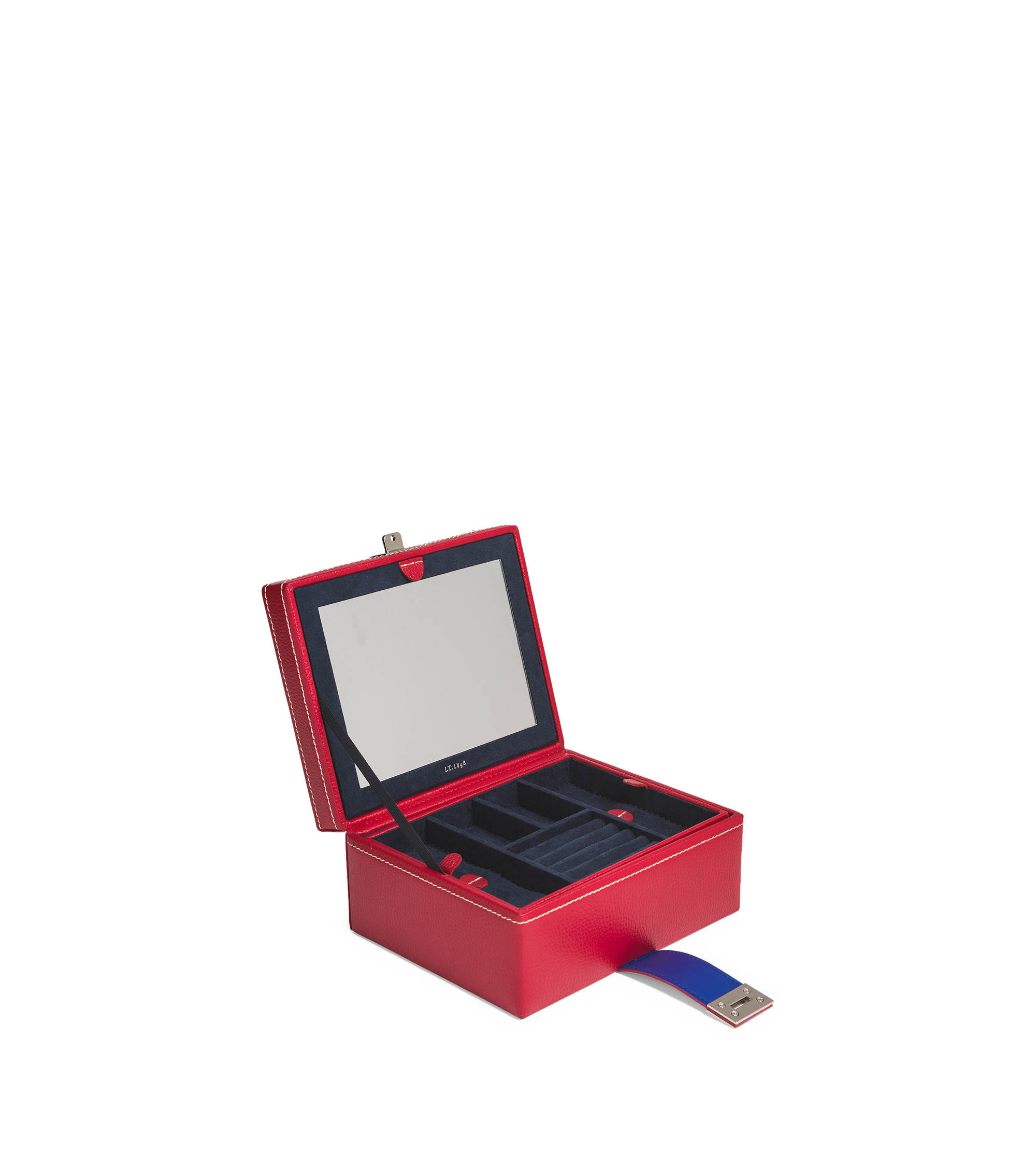 Boîte à bijoux en cuir LE TANNEUR Rouge