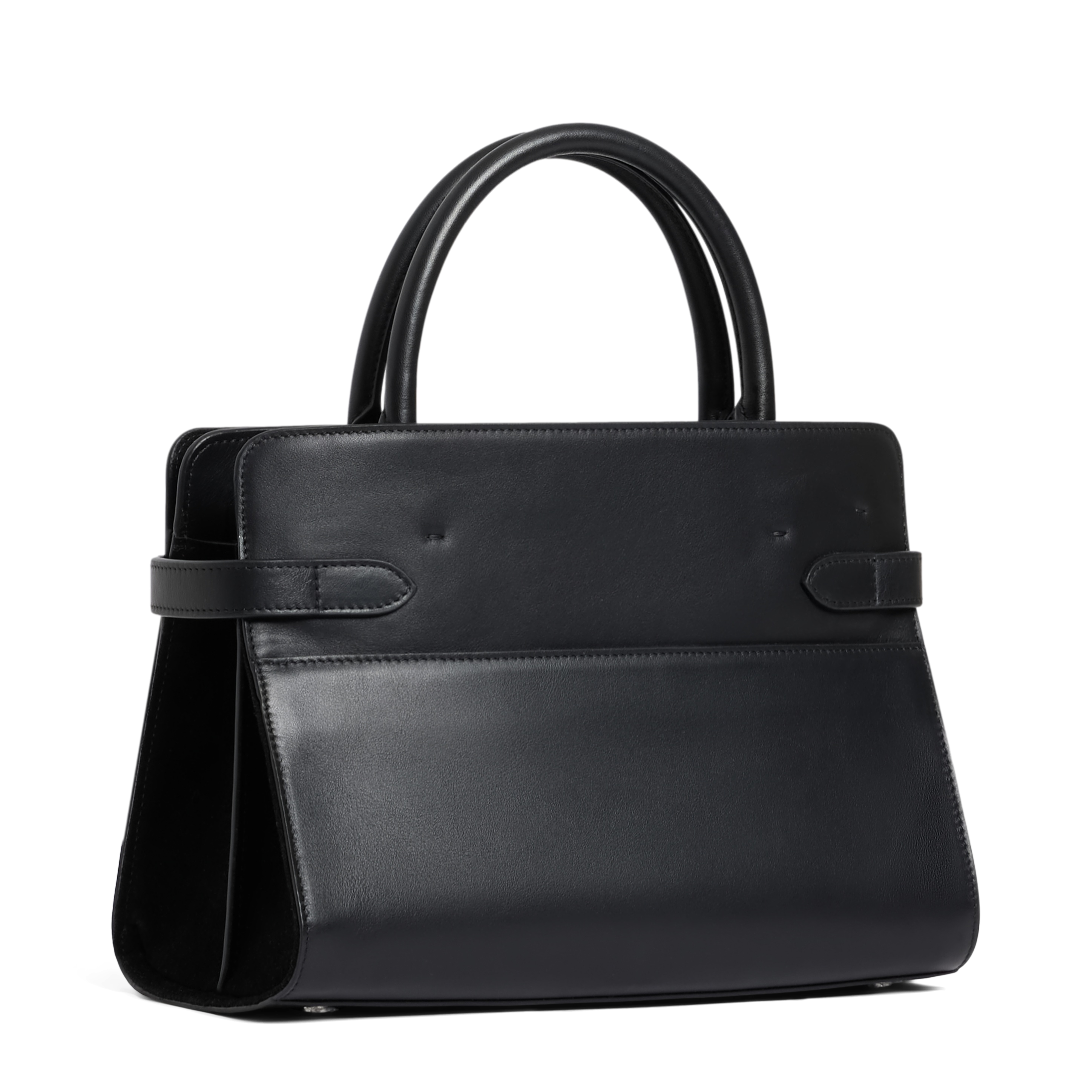 Sac à main moyen en cuir  LE TANNEUR Noir