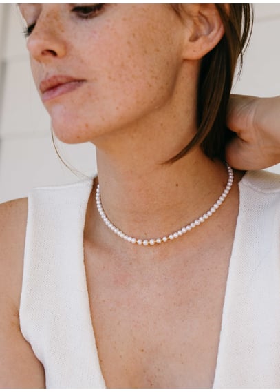 Collier Rise Plaque Or Et Perles De Culture Blanc Nacré Gisel B - Femme ...