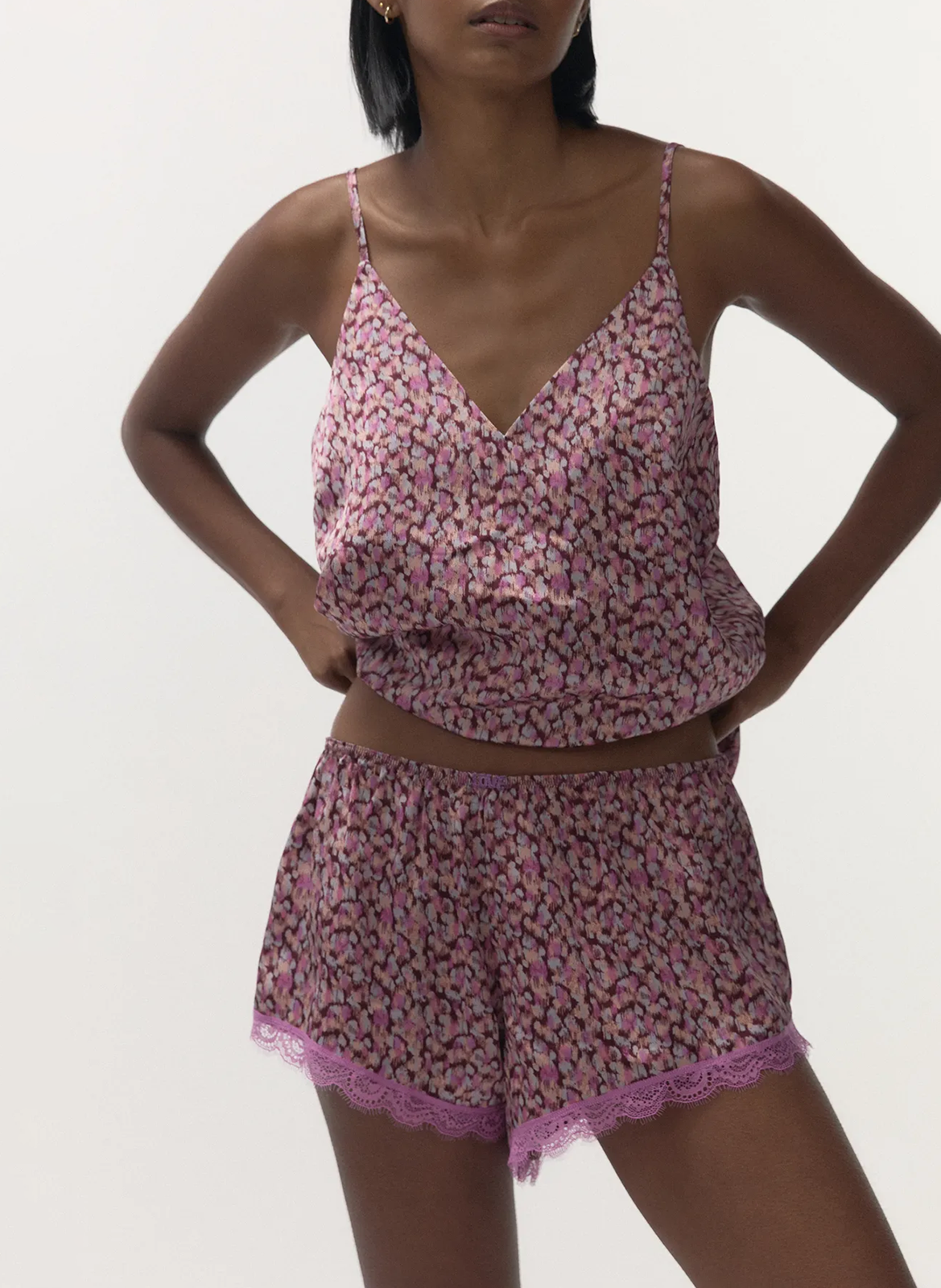 Printed woven tank top LOVE STORIES Red