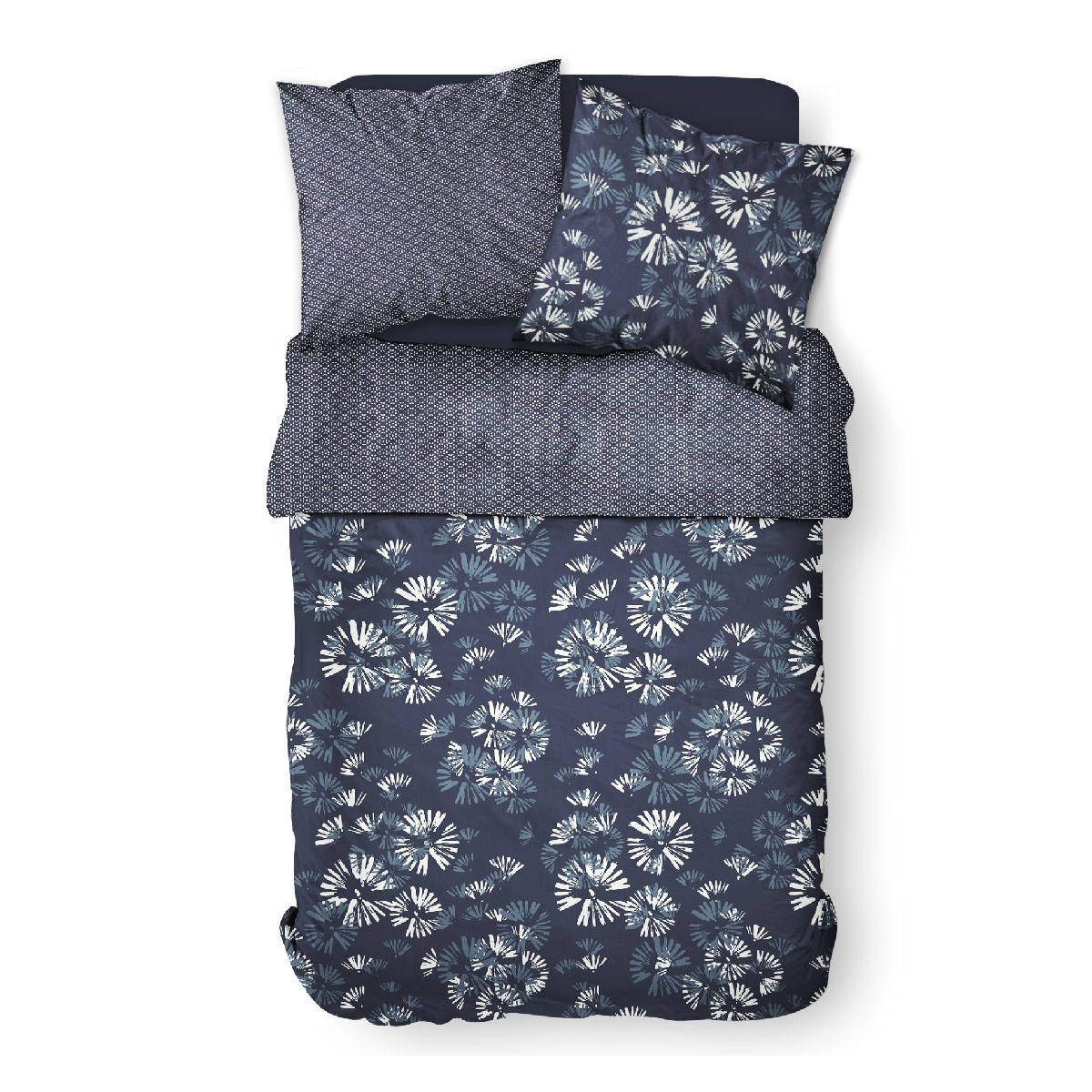 Floral printed cotton bedding set TODAY LINGE DE MAISON Blue