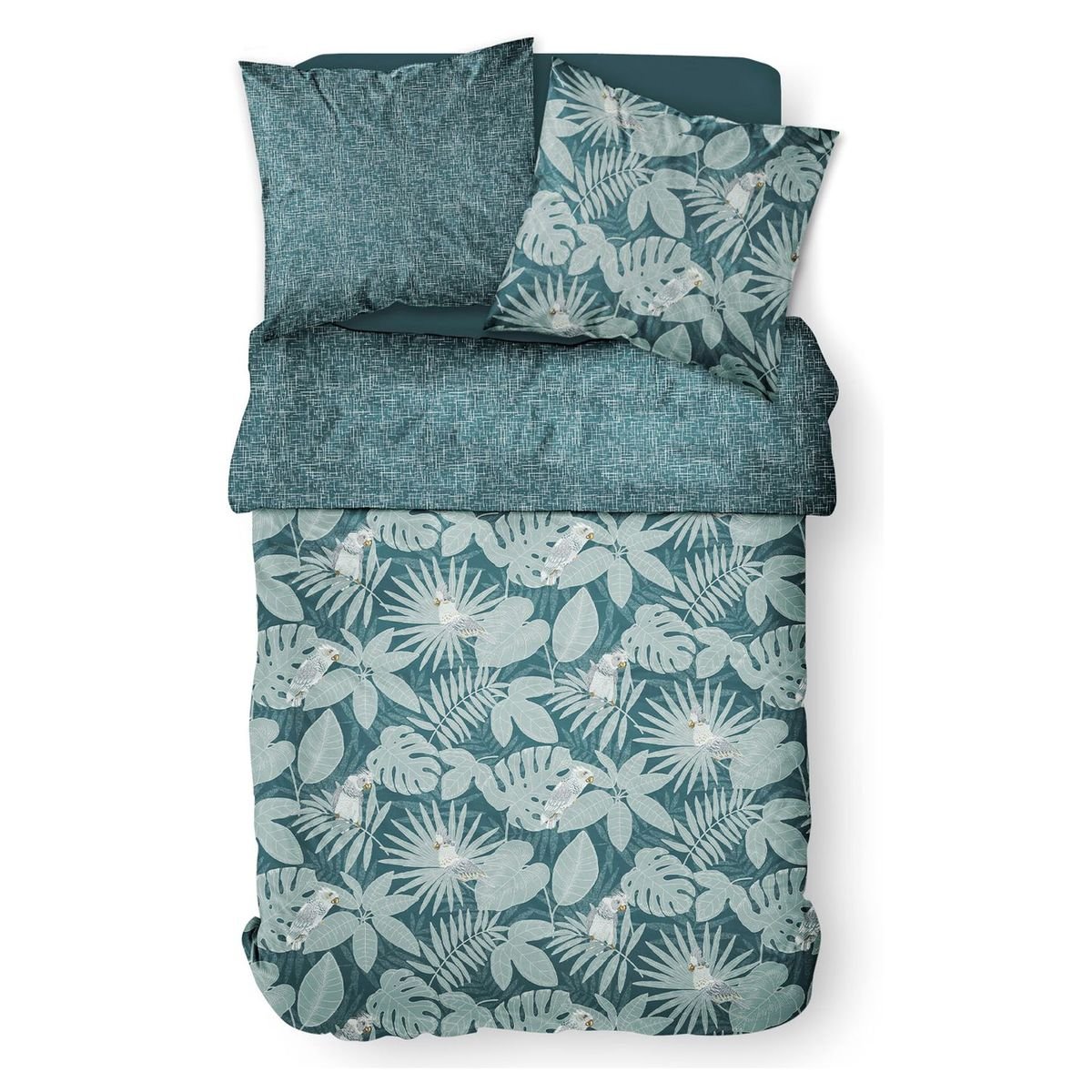 Zippered cotton printed bedding set TODAY LINGE DE MAISON Blue