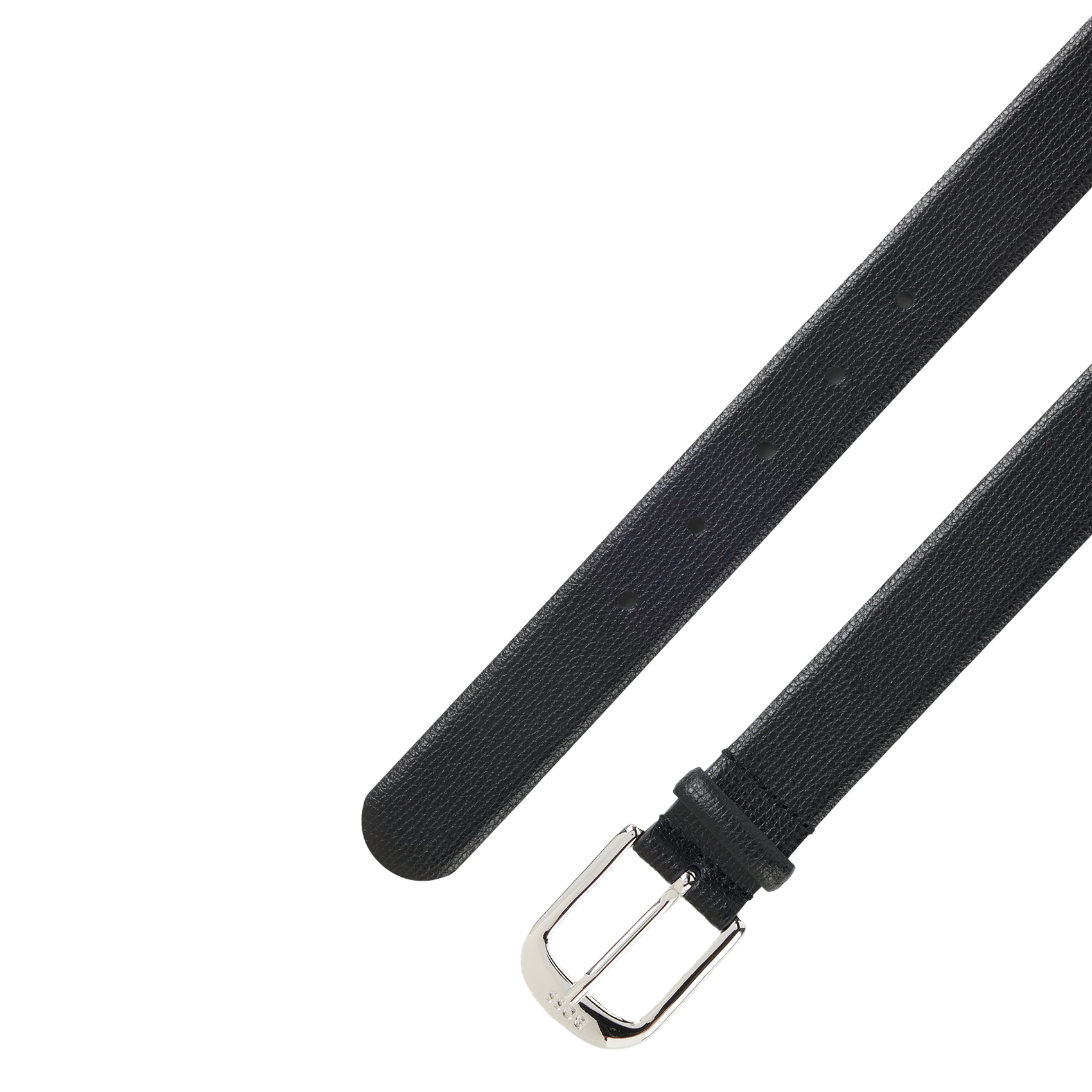 Grained leather belt with buckle BOSS Black