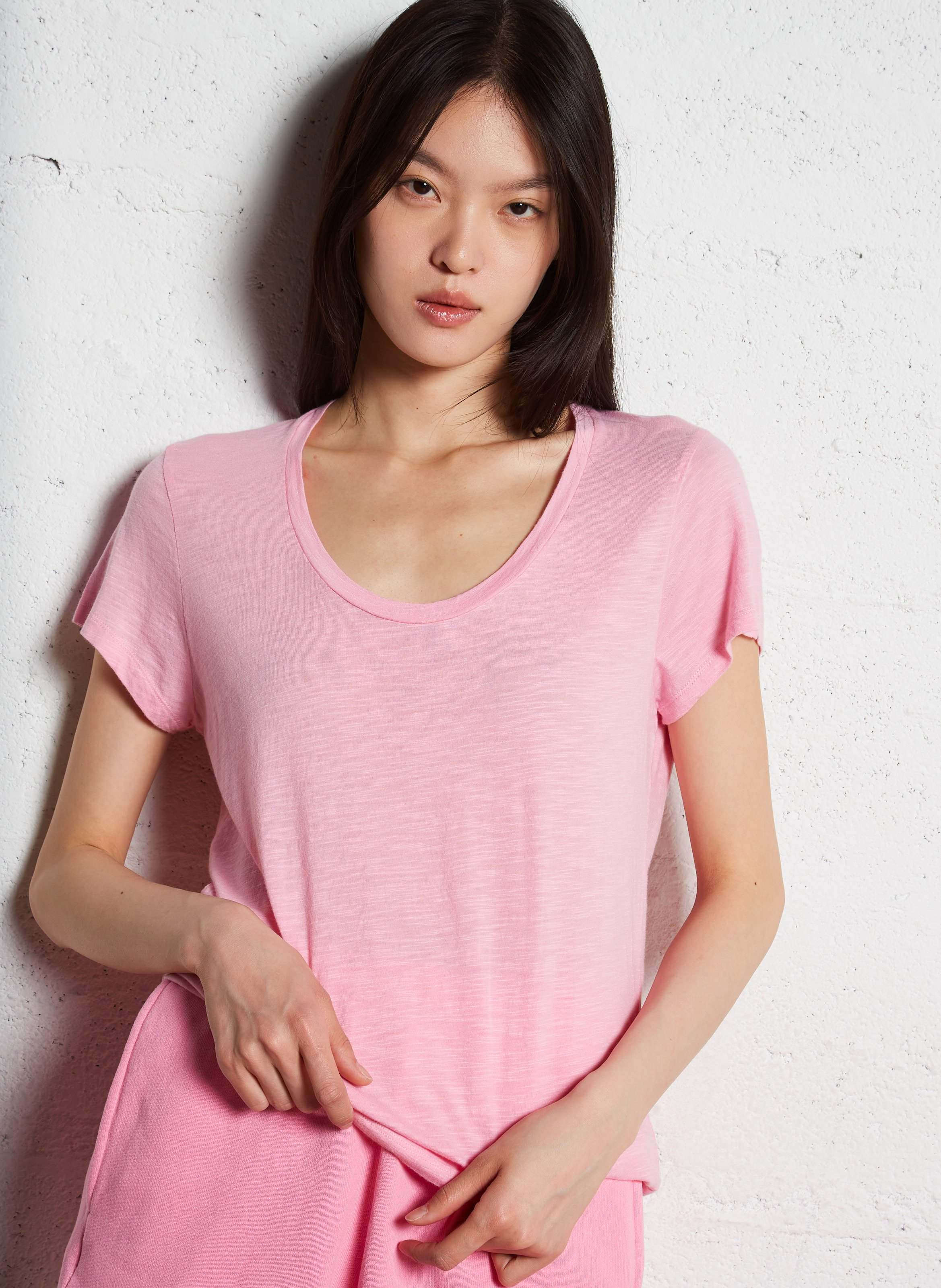 Tee-shirt col rond en coton mélangé AMERICAN VINTAGE