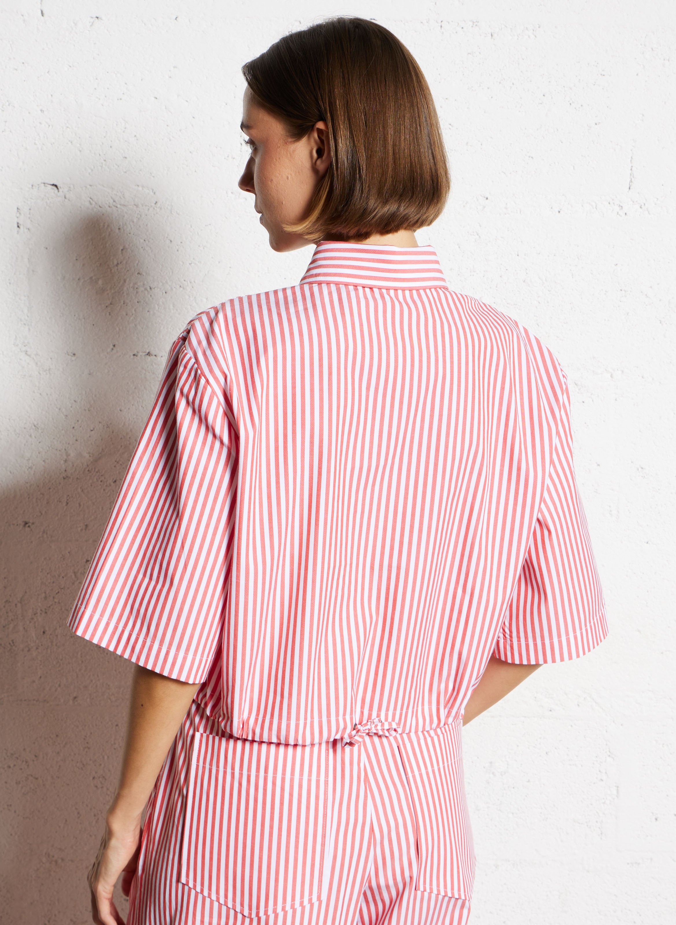 Celena - Oversize-Hemd aus gestreifter Baumwolle STELLA NOVA Rot