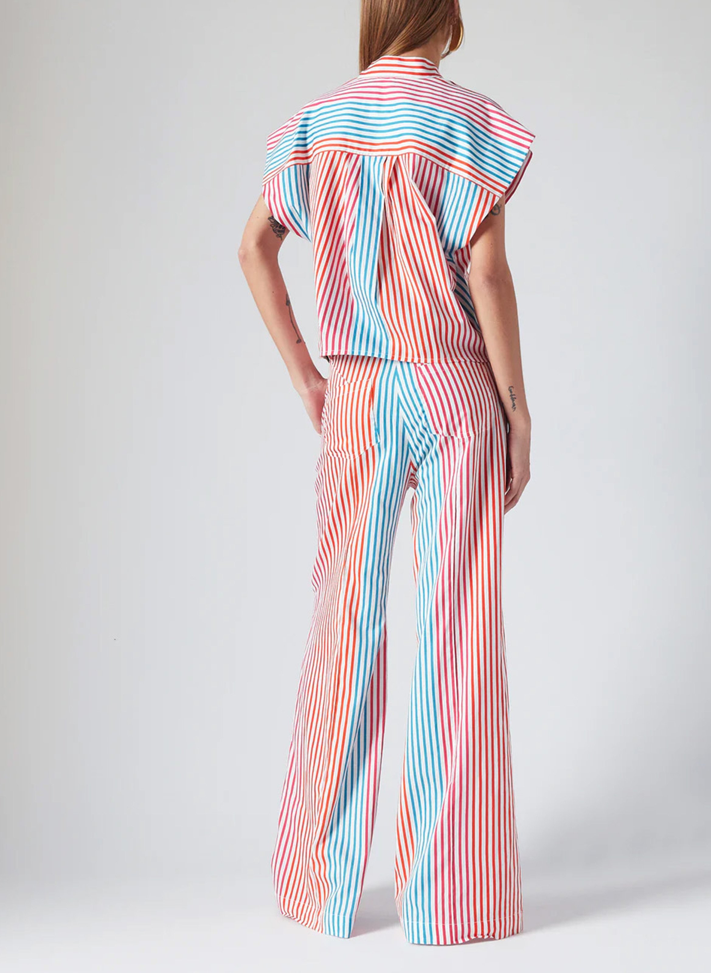 High-waisted wide-leg striped pants THE LABEL EDITION Multicolored