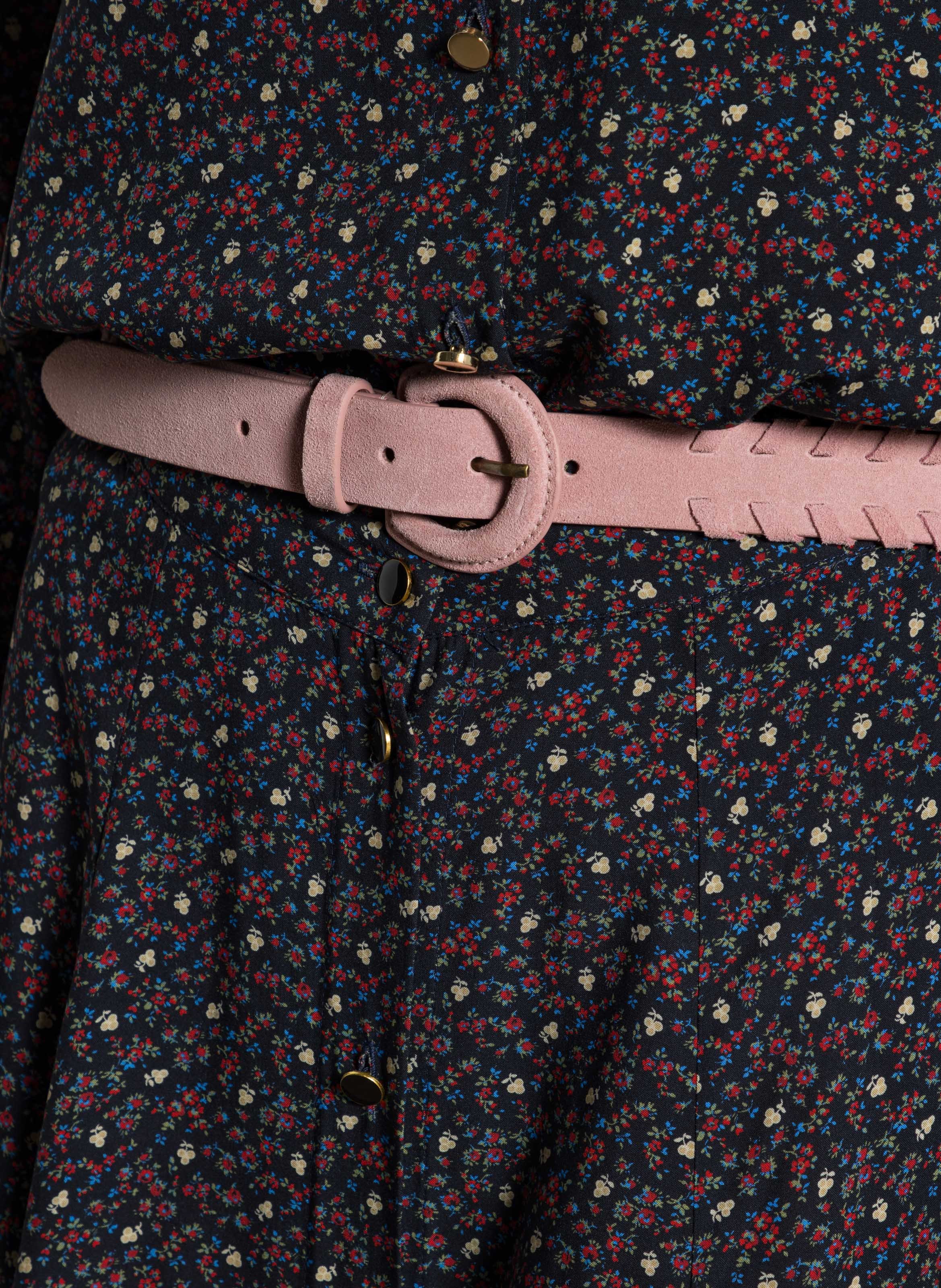 Ceinture en cuir velours I CODE Rose