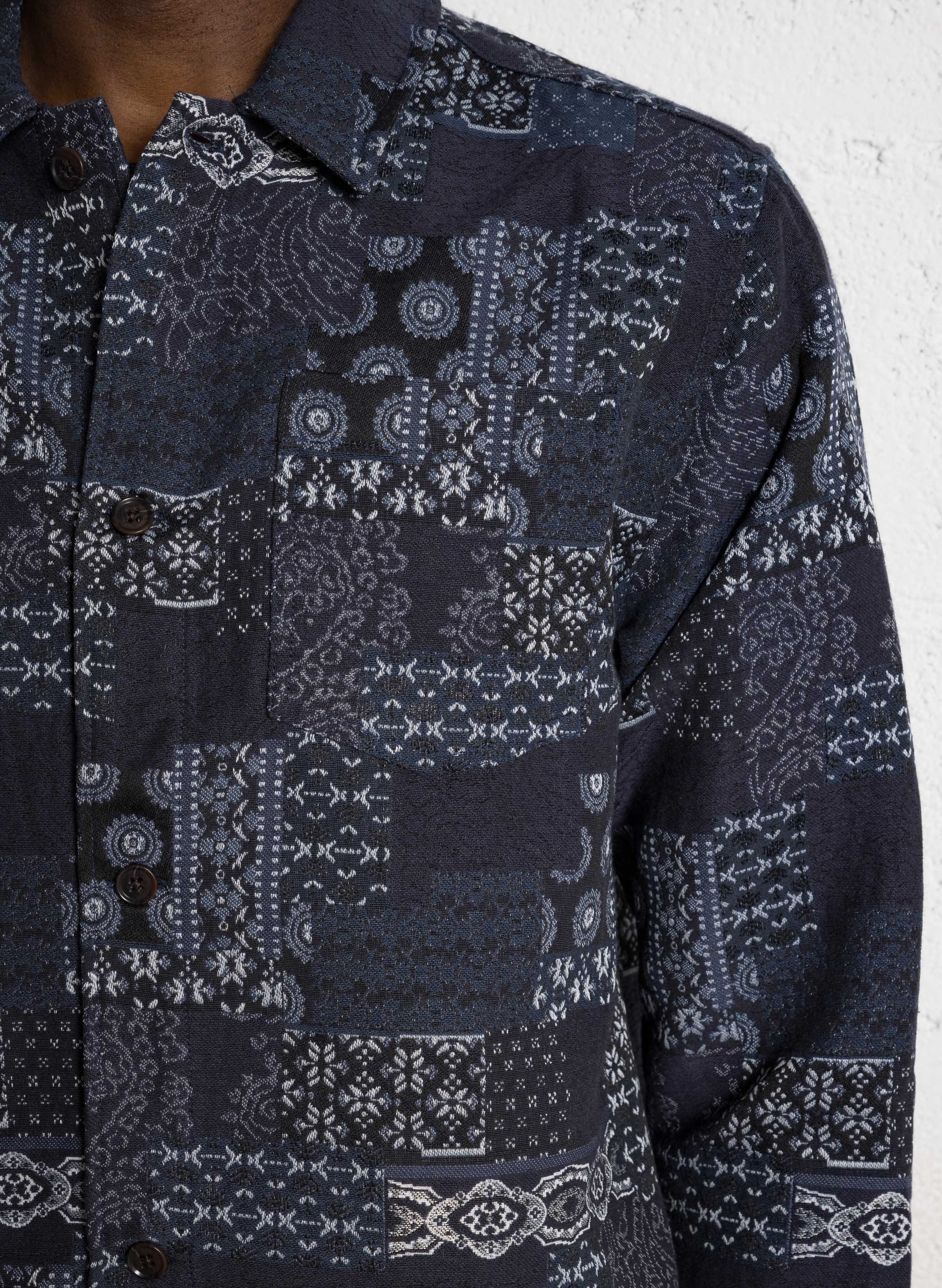 Surechemise col classique en jacquard de denim LES DEUX Bleu