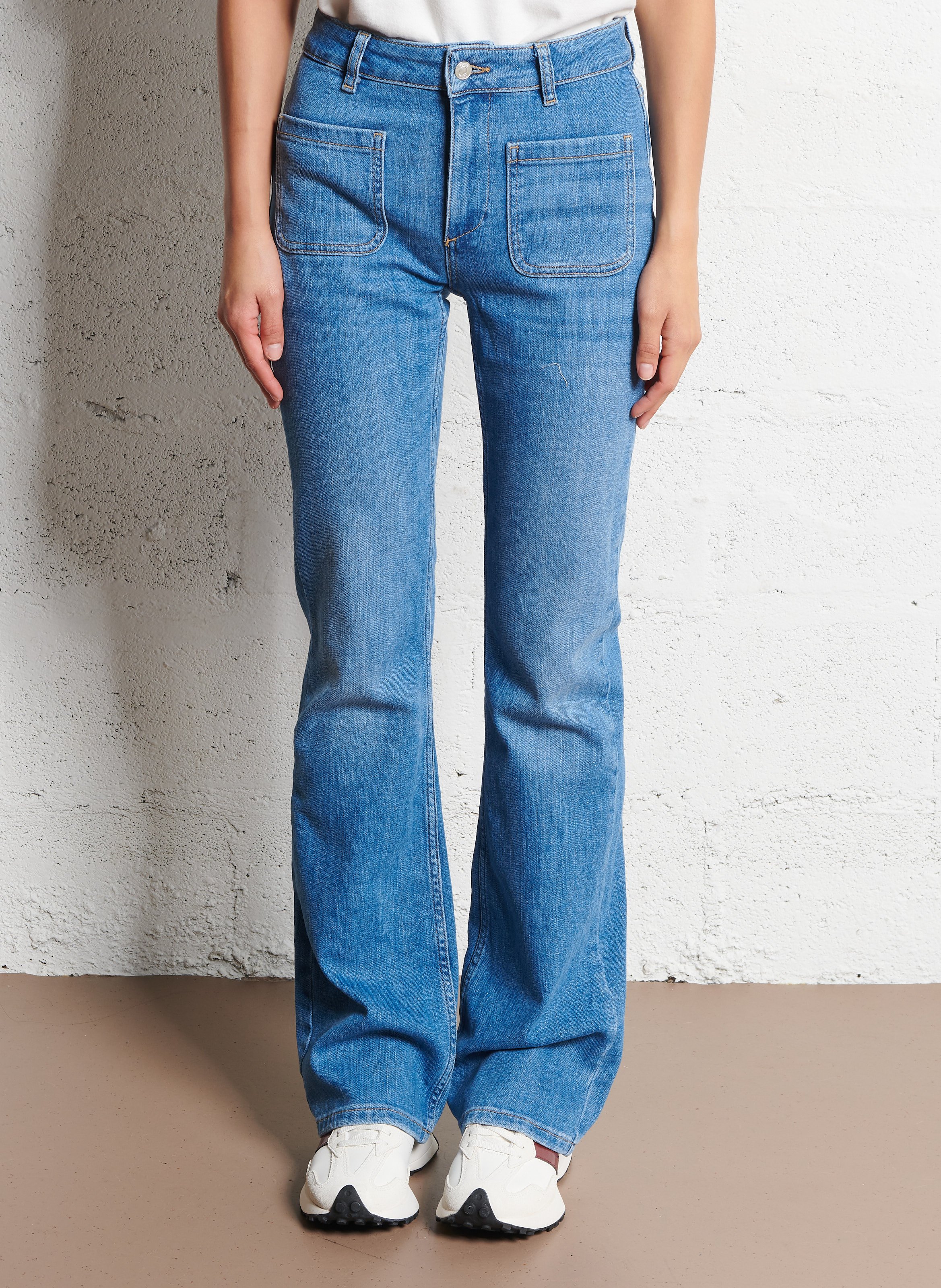 Jean flare en coton mélangé BA&SH Bleu