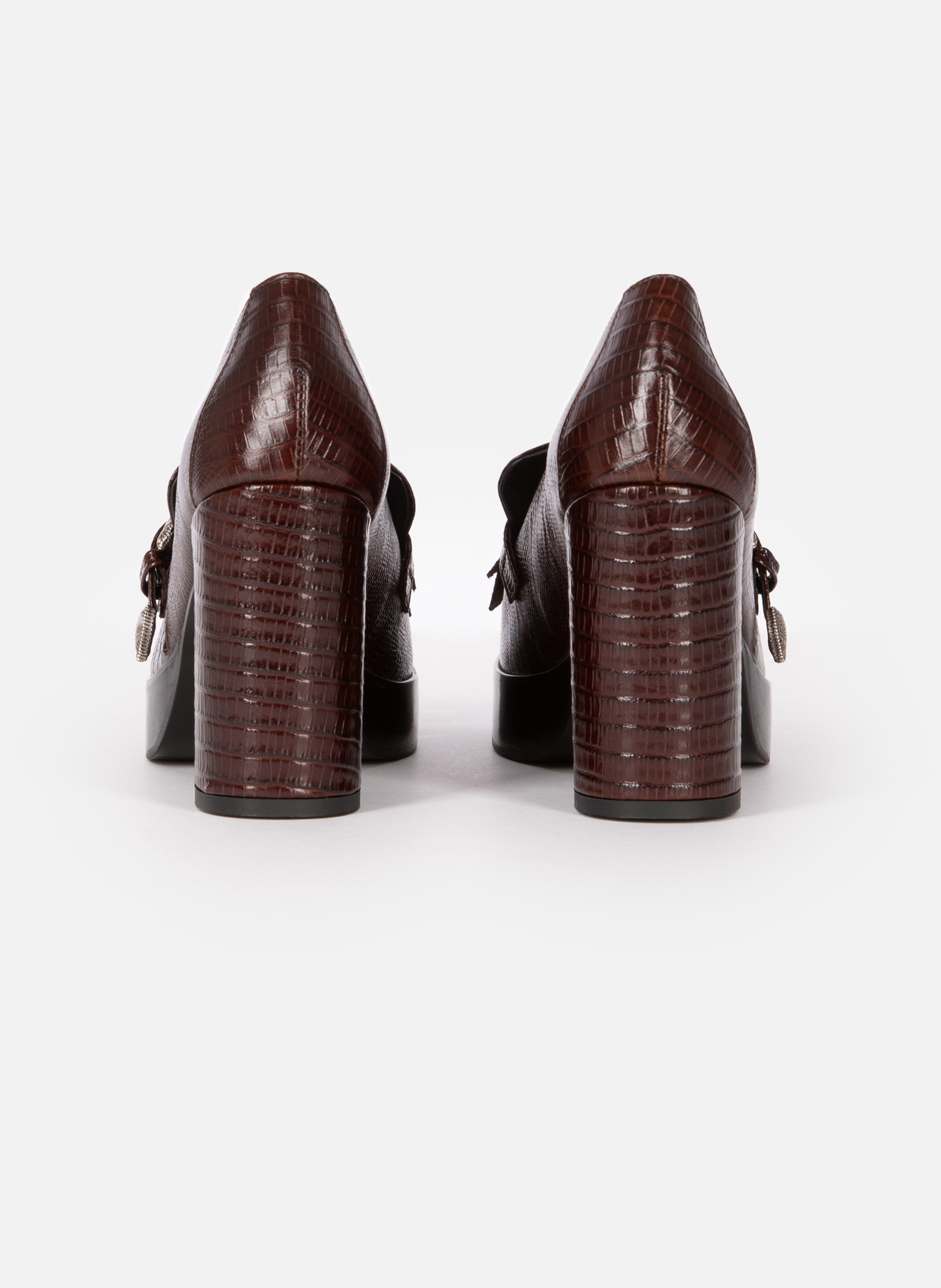 Mocassins à talons en cuir THE KOOPLES Marron