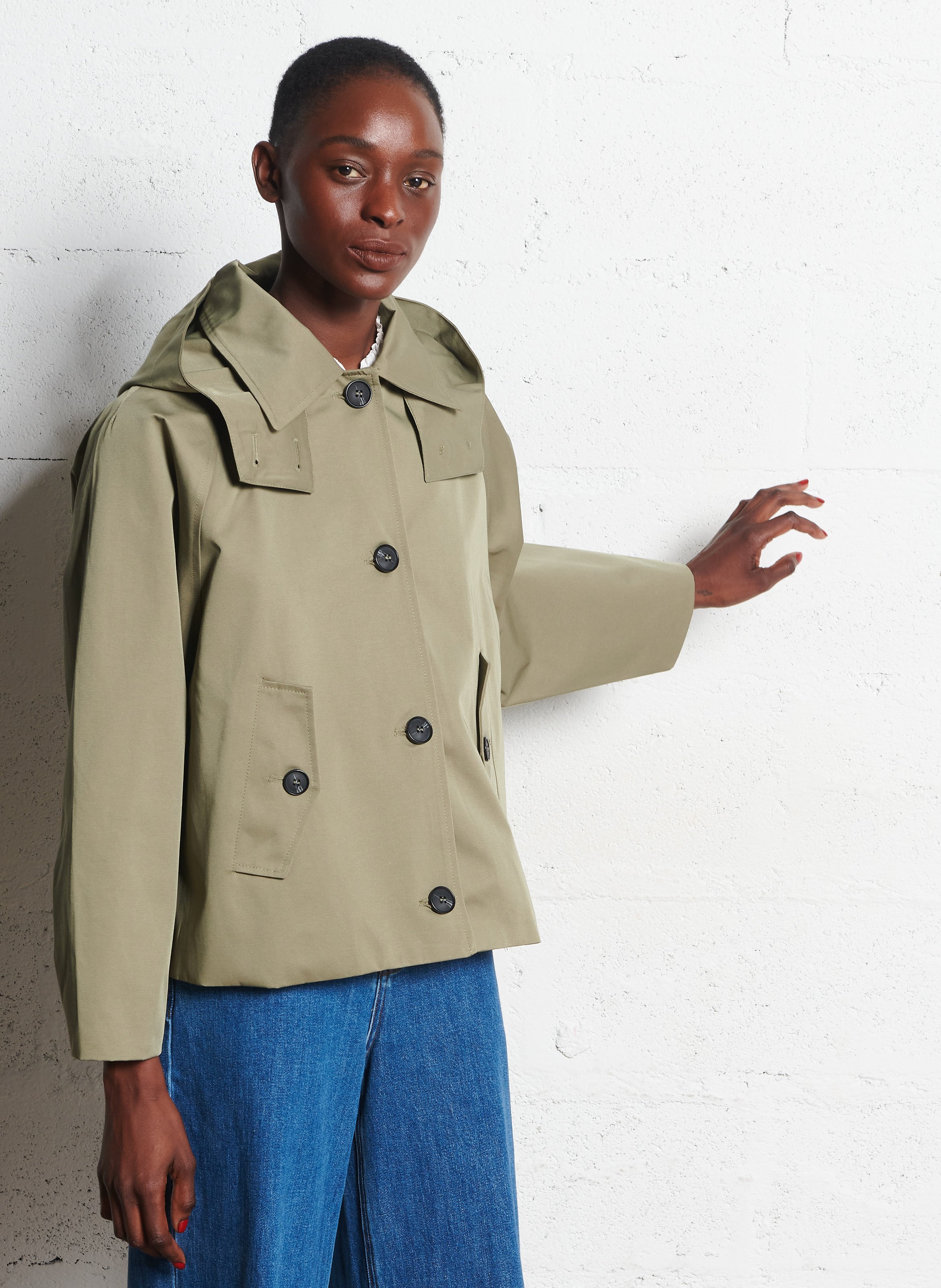 Parka courte trapèze unie LA PETITE ETOILE Kaki