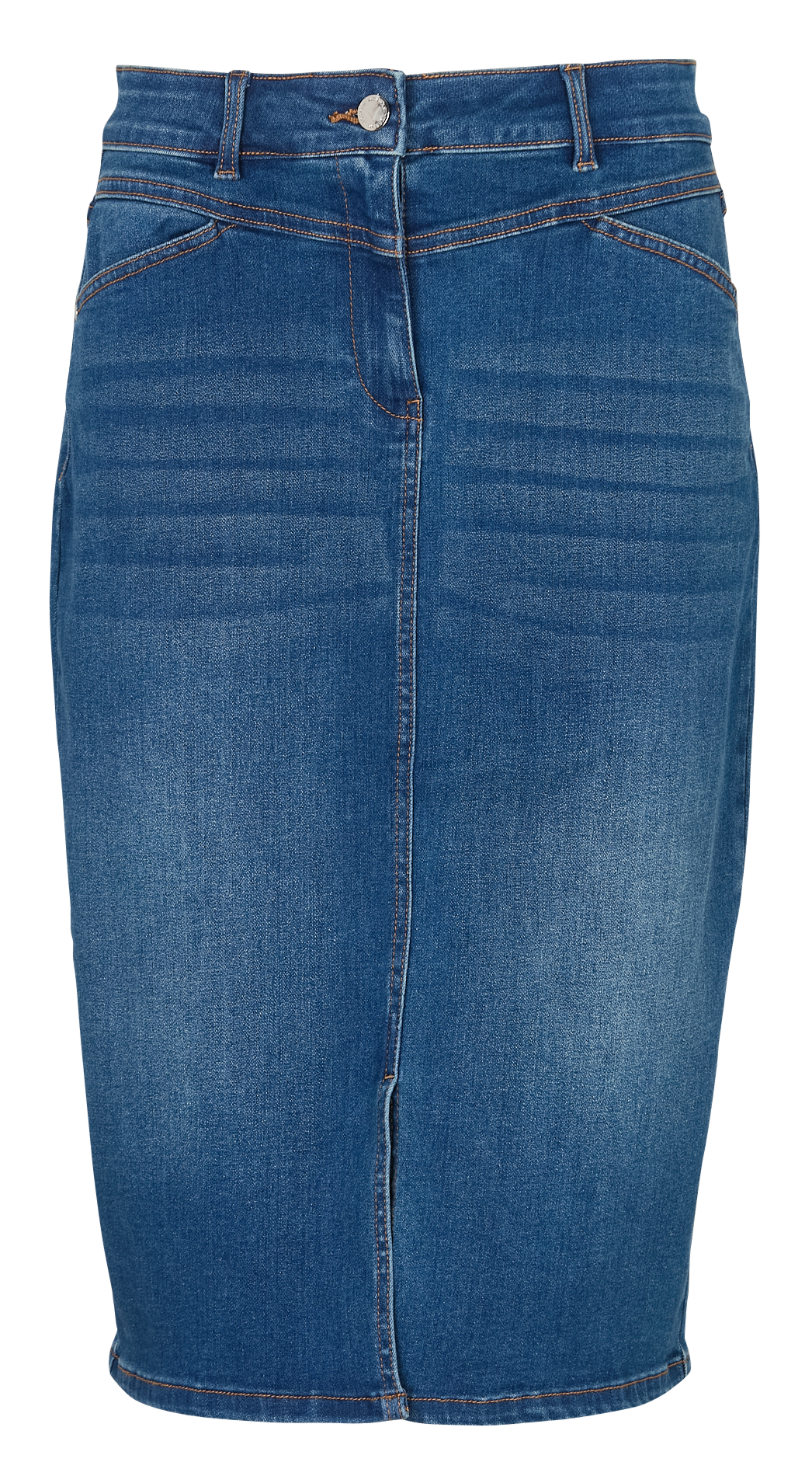 Midirock aus Baumwoll-Mix MORGAN Blau