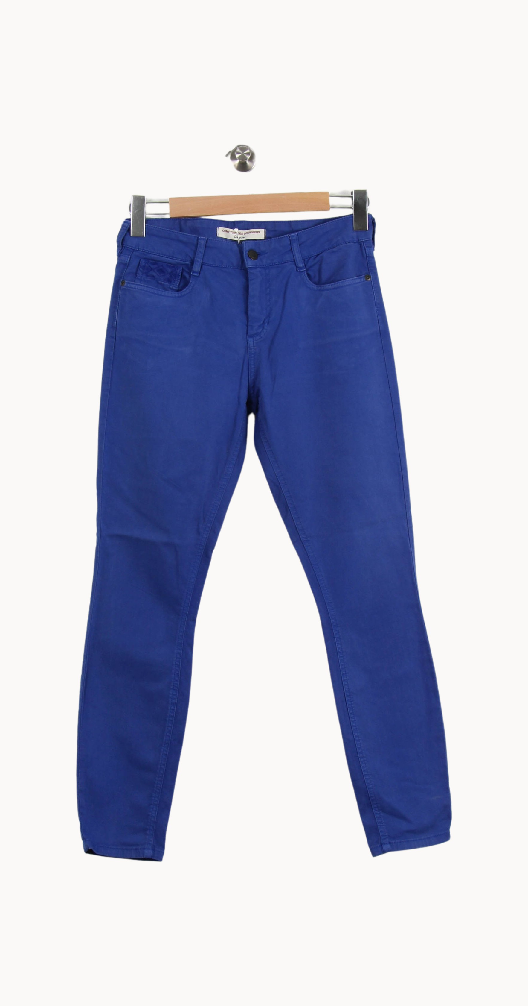 Cropped slim jeans with studs COMPTOIR DES COTONNIERS - Seconde main Blue