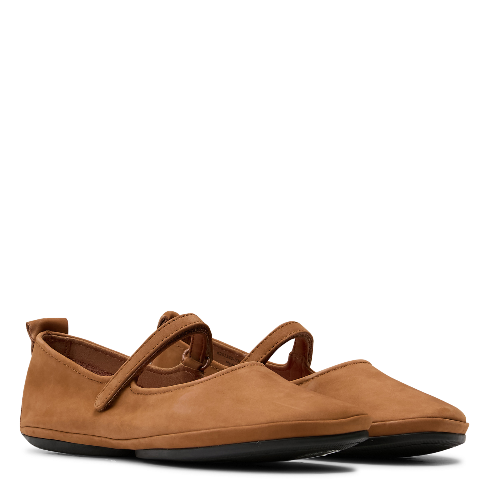 Ballerines à bride scratch en cuir CAMPER Marron