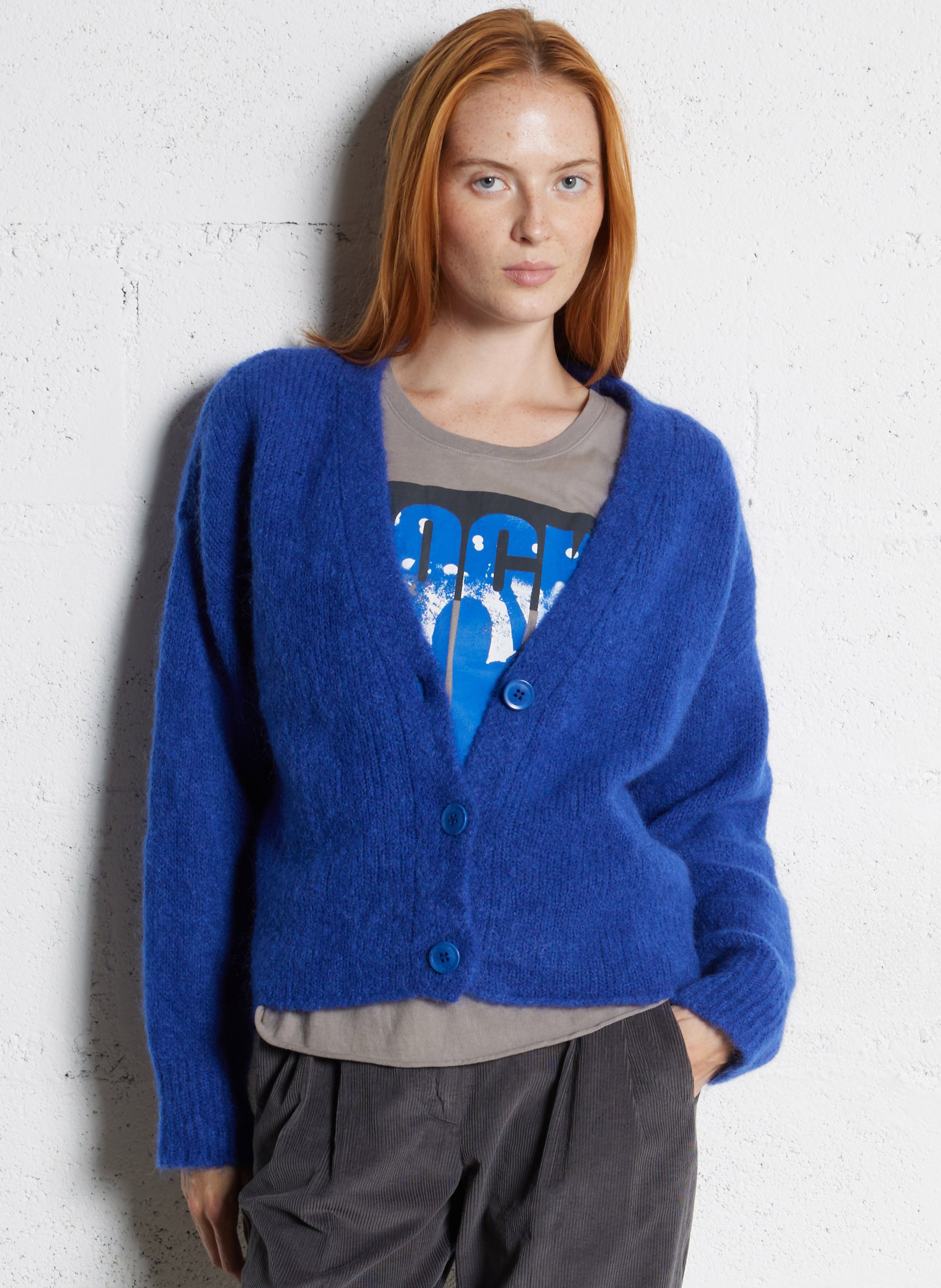 Wool-blend cardigan MAISON ANJE Blue