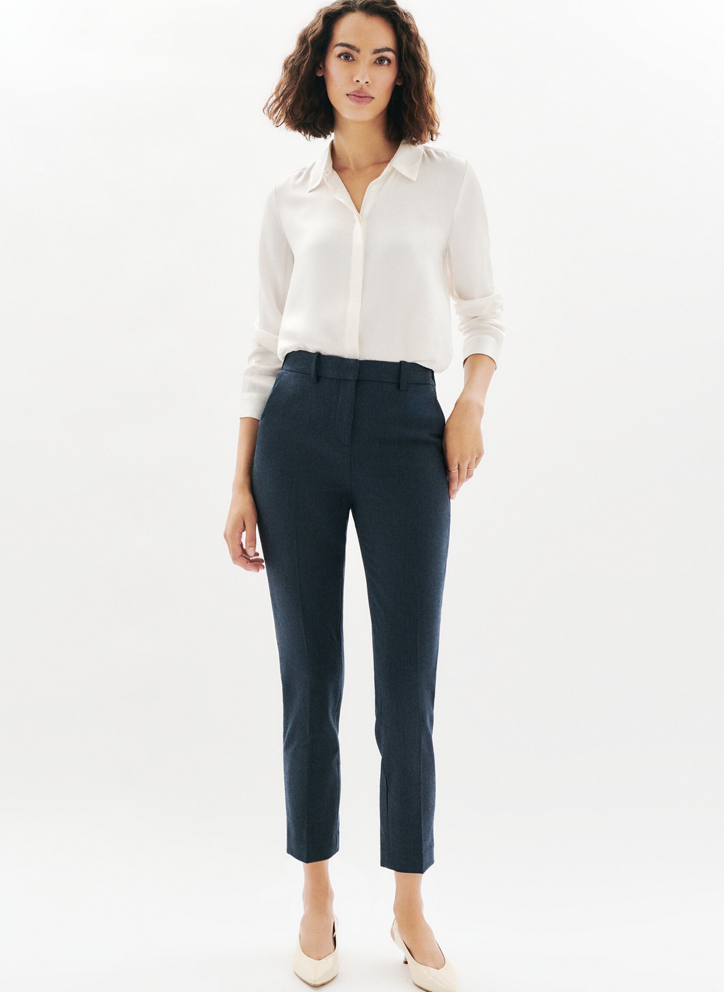 Pantalon droit CAROLL Gris