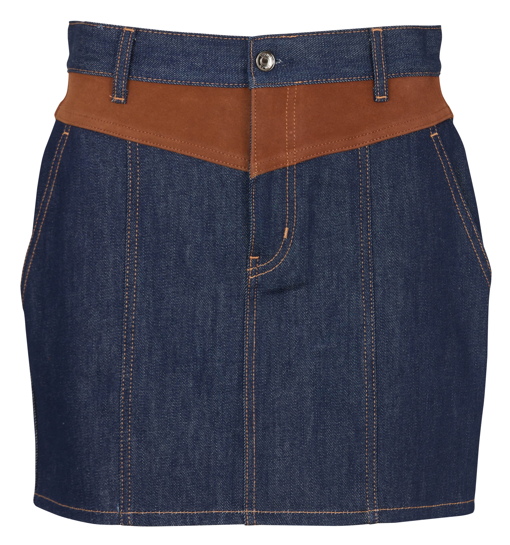 Mini jupe en denim brut à détail suède LIU JO Bleu