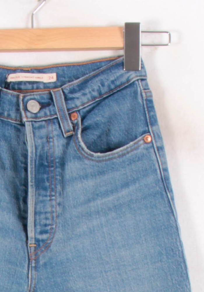 Cropped slim jeans with studs LEVI'S - Seconde main Blue