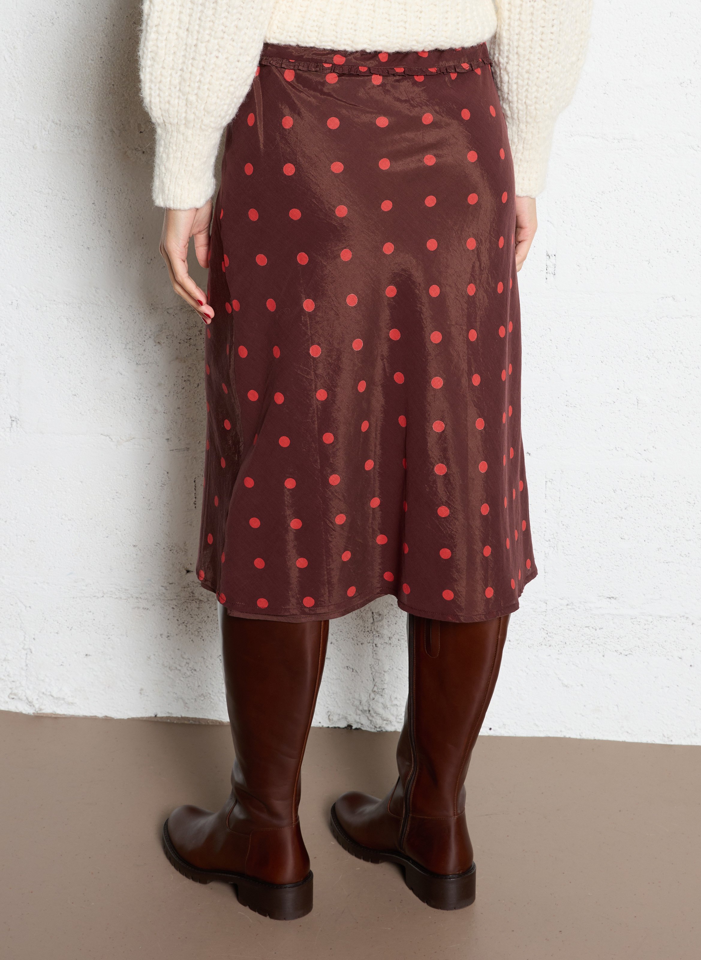 Flared spotted midi skirt DAMSON MADDER Red