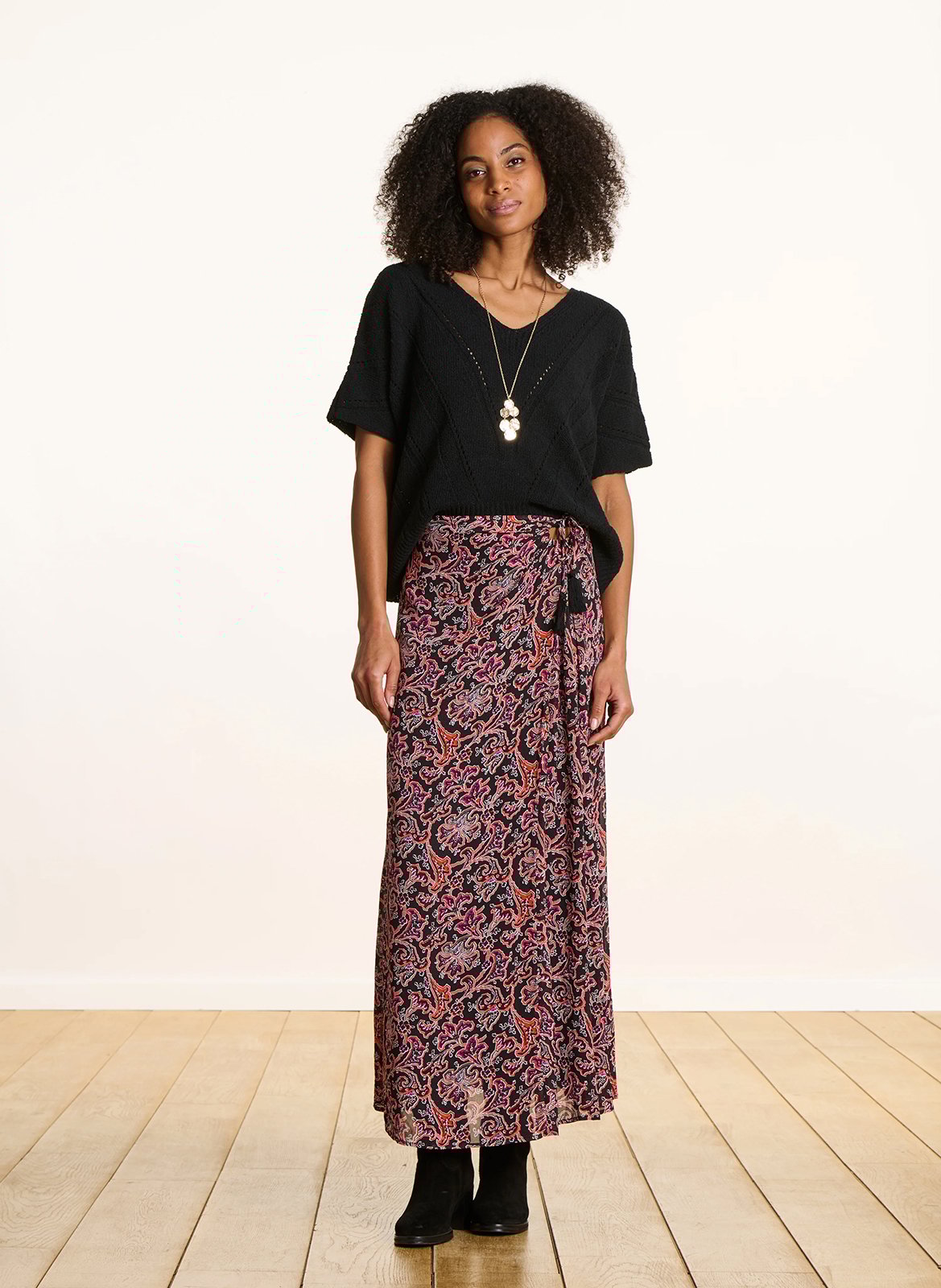 Ausgestellter Maxirock mit Print LA FEE MARABOUTEE Mehrfarbig