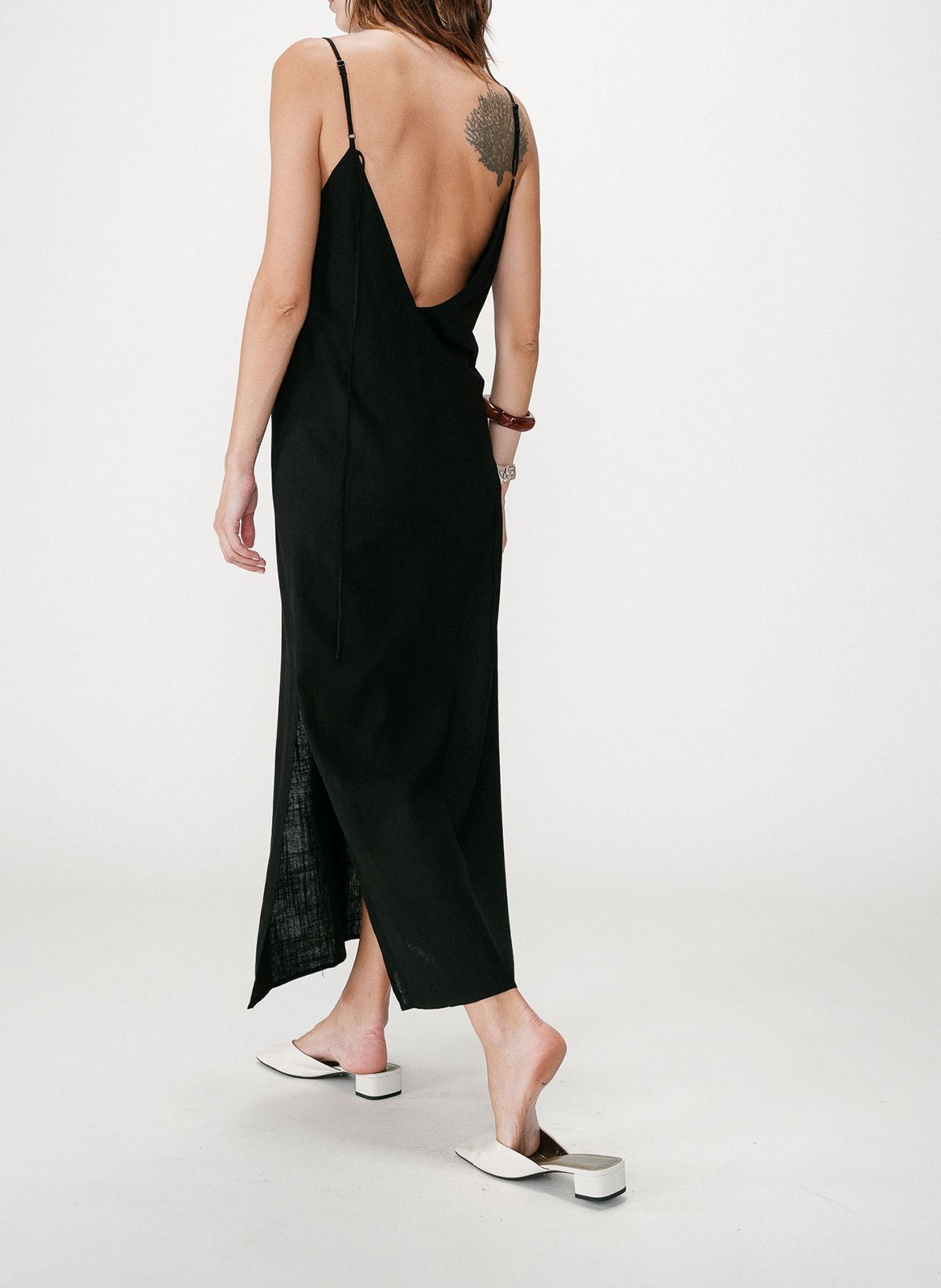 Robe longue col V  GRACE ET MILA Noir