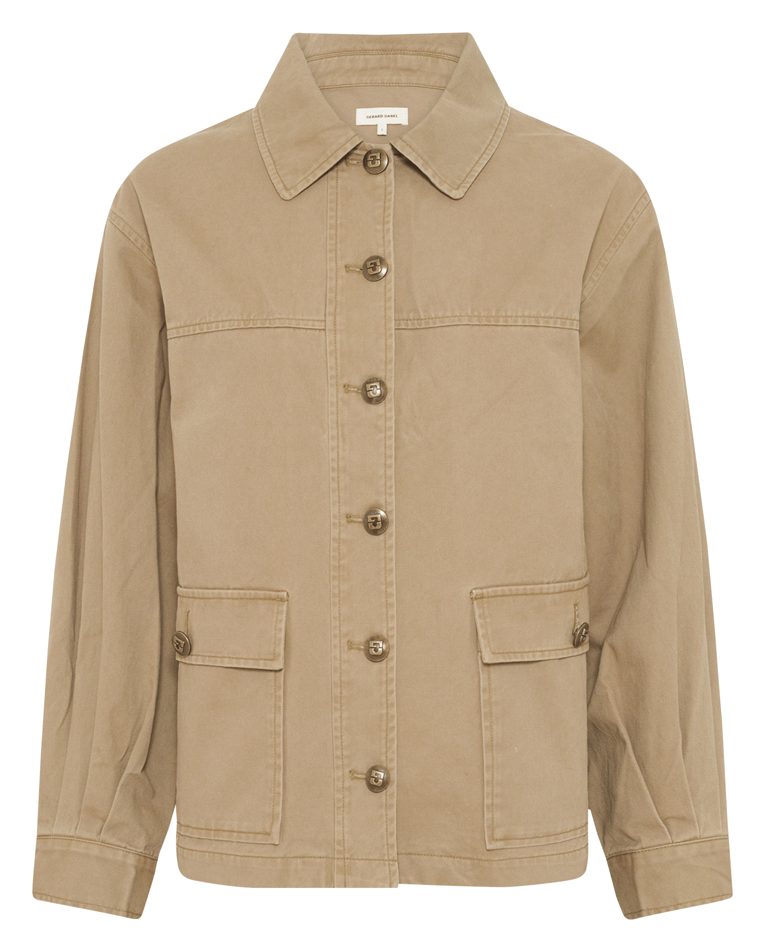 Straight cotton jacket with classic collar GERARD DAREL Khaki