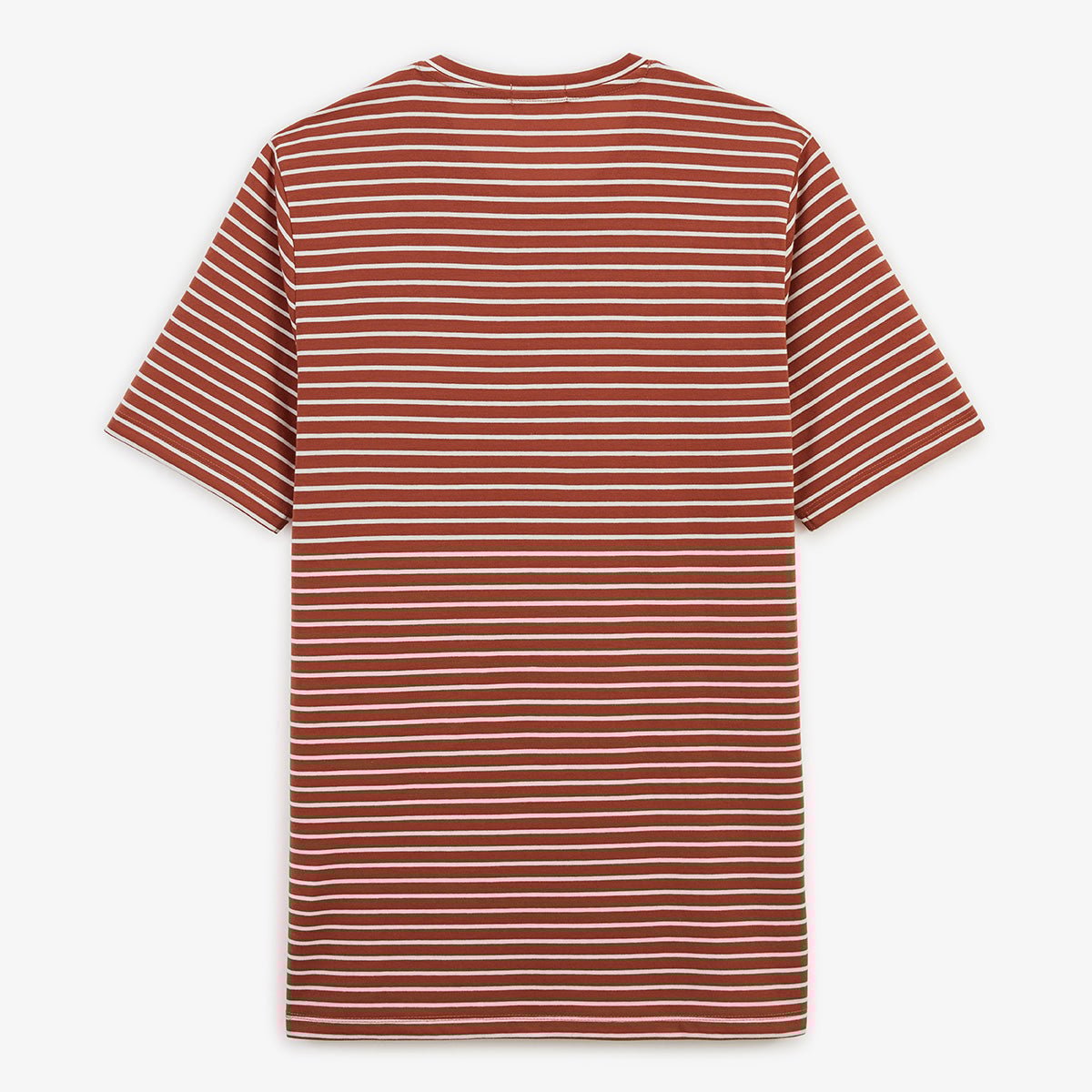 Round neck striped linen and viscose T-shirt SERGE BLANCO White