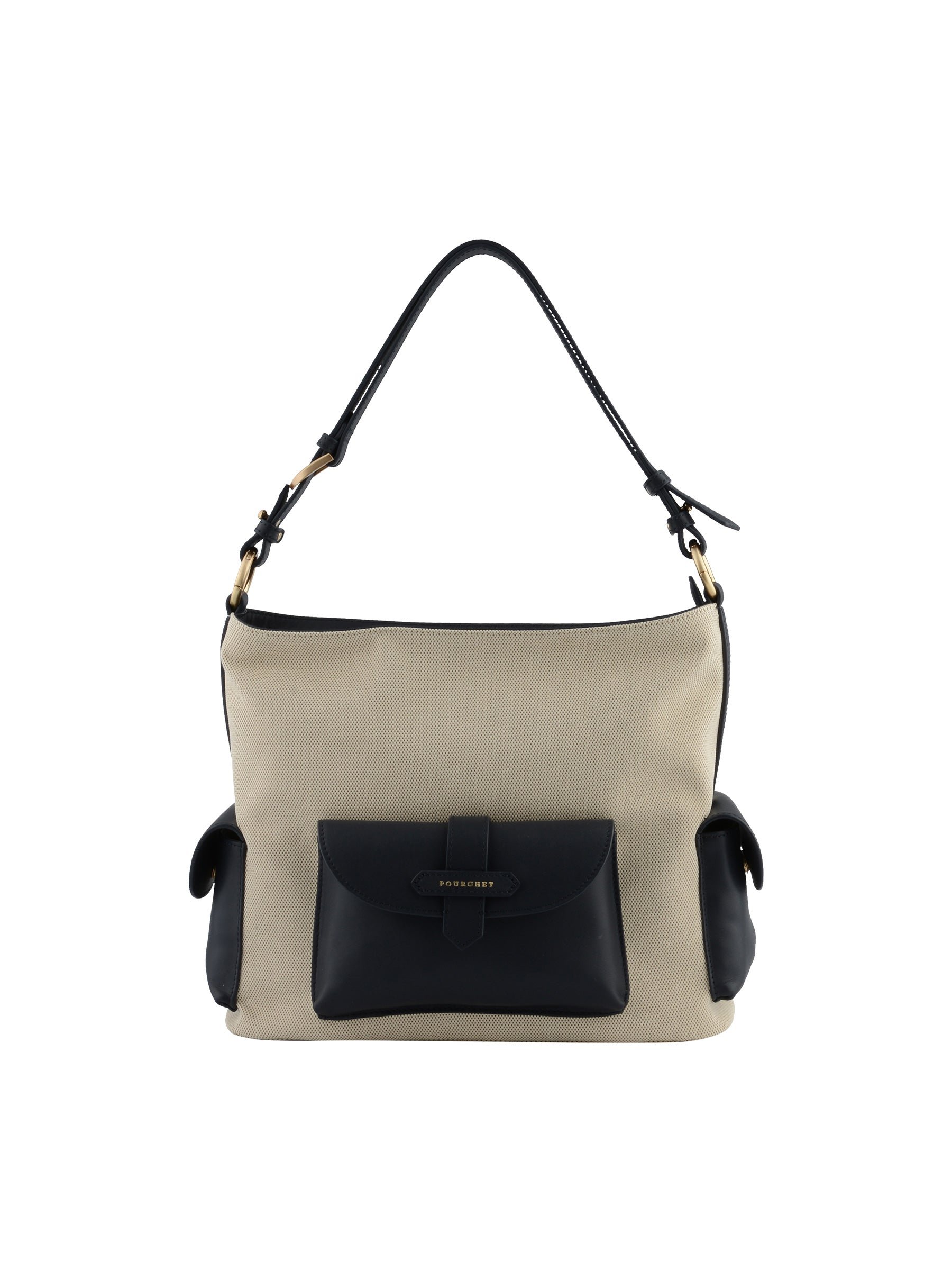 Calfskin leather shoulder bag POURCHET