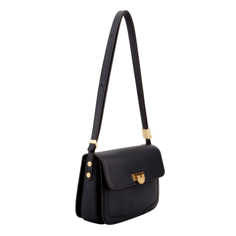 Crossbody bag in cowhide leather Black