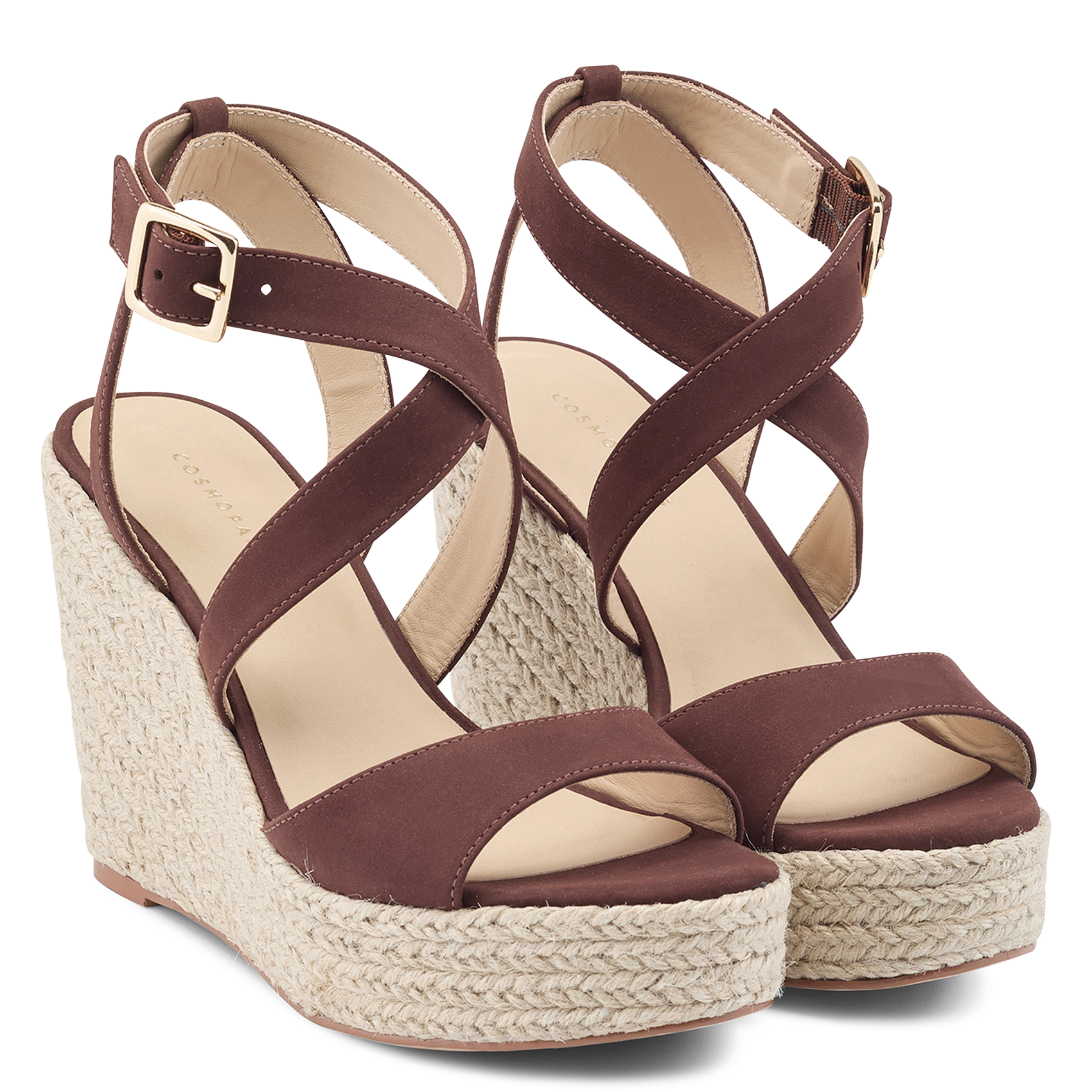 Leather espadrilles COSMOPARIS Brown