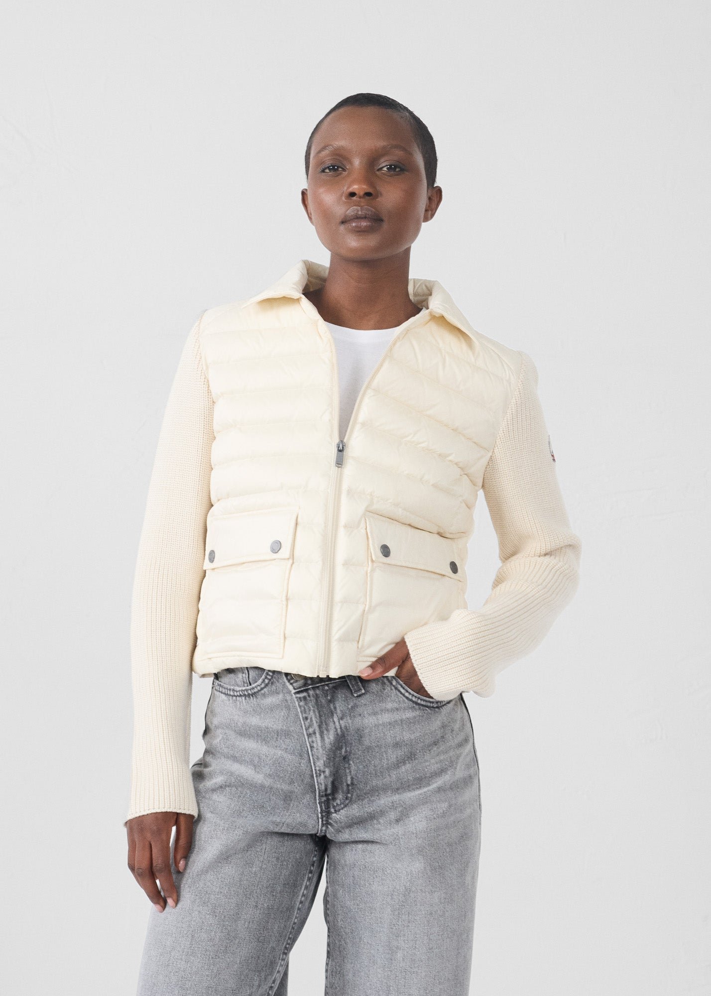 Doudoune bi-matière calista JOTT Blanc