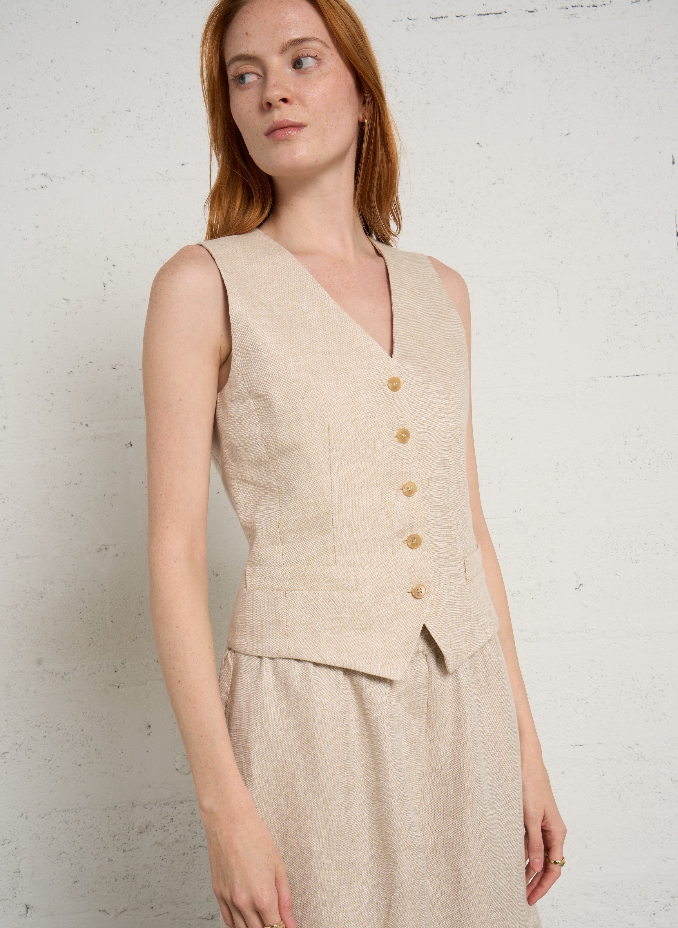 Short tailored linen blazer MAX MARA WEEK END Beige