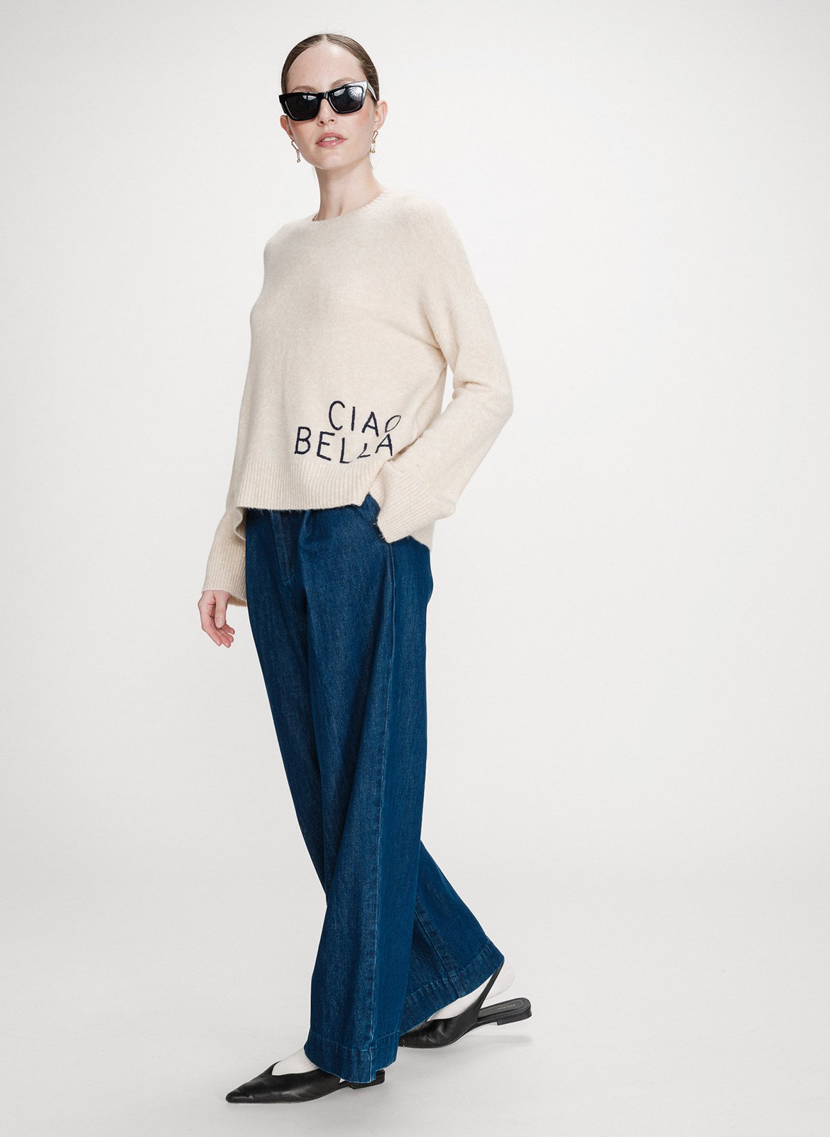 Pull col rond GRACE ET MILA Bleu