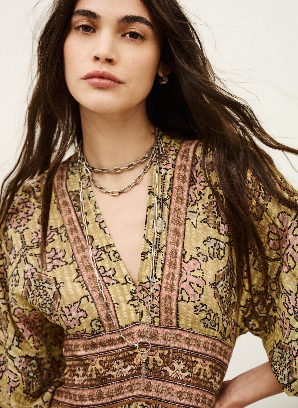 Robe longue col V BA&SH Jaune