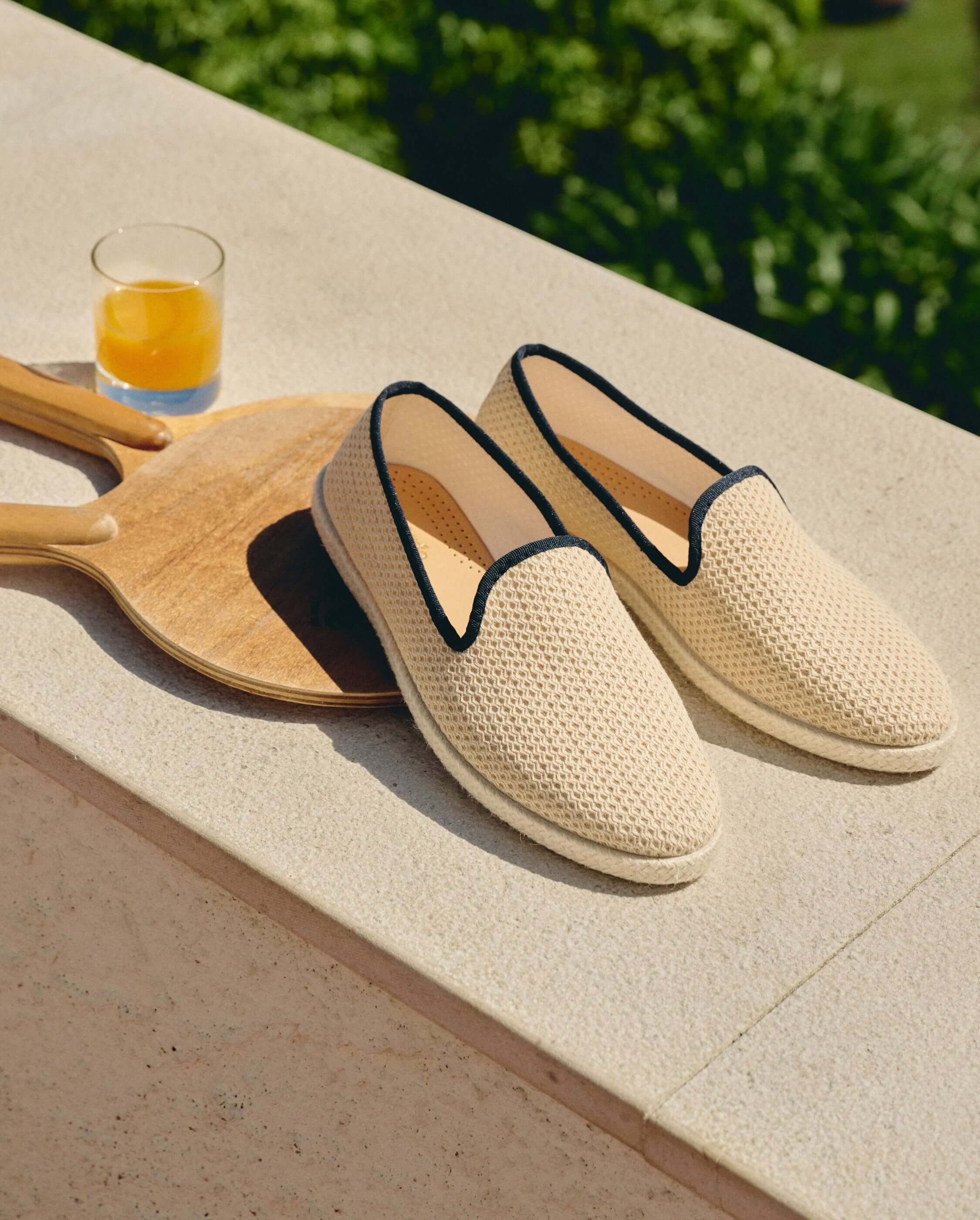 Men's espadrille CENITZ, beige navy mesh ANGARDE Beige