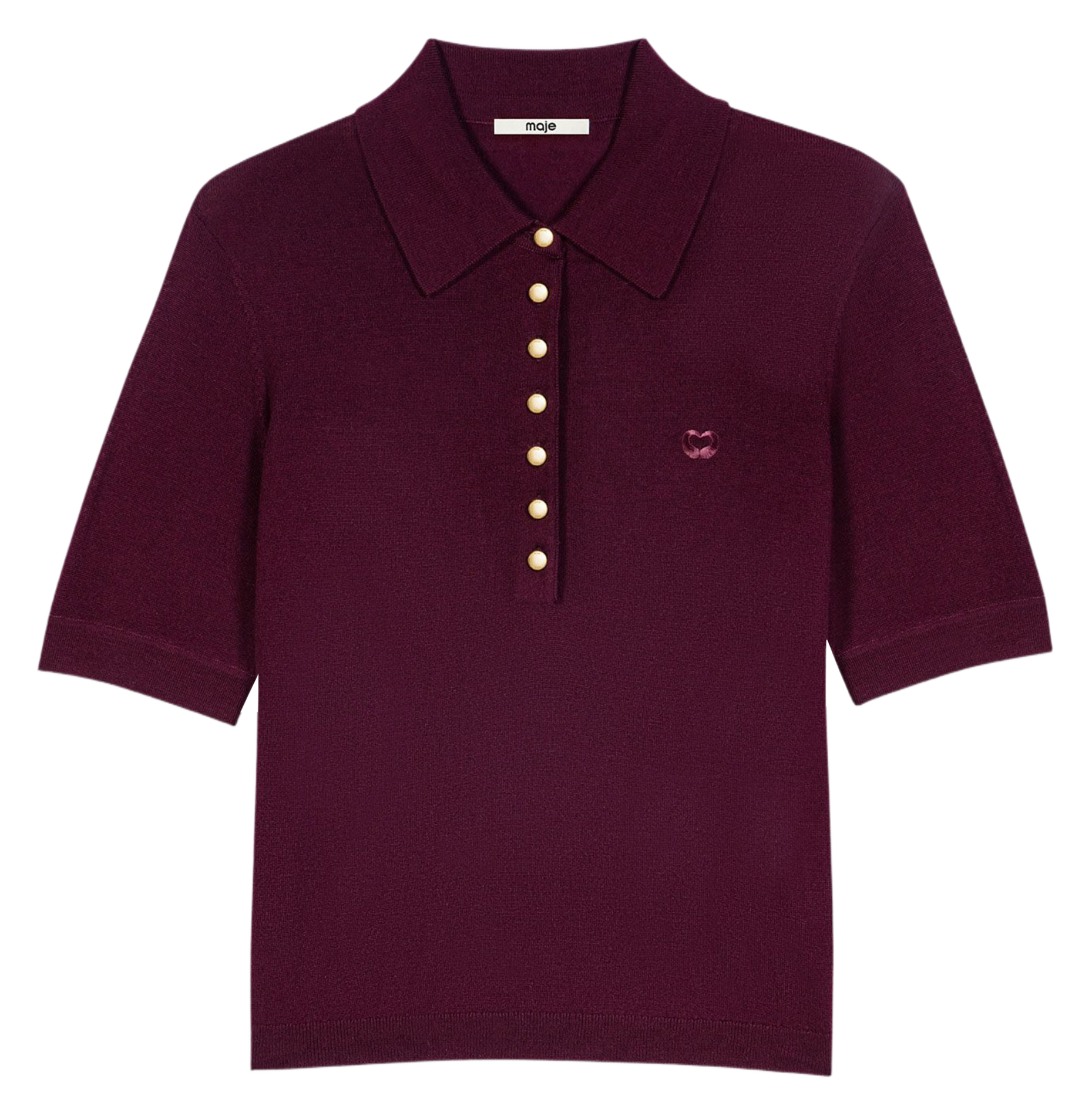 Effen wollen poloshirt MAJE Violet