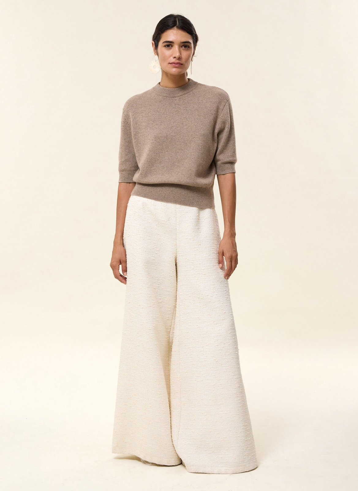 Gerader Rundhals-Pullover aus Kaschmir HIRCUS Beige