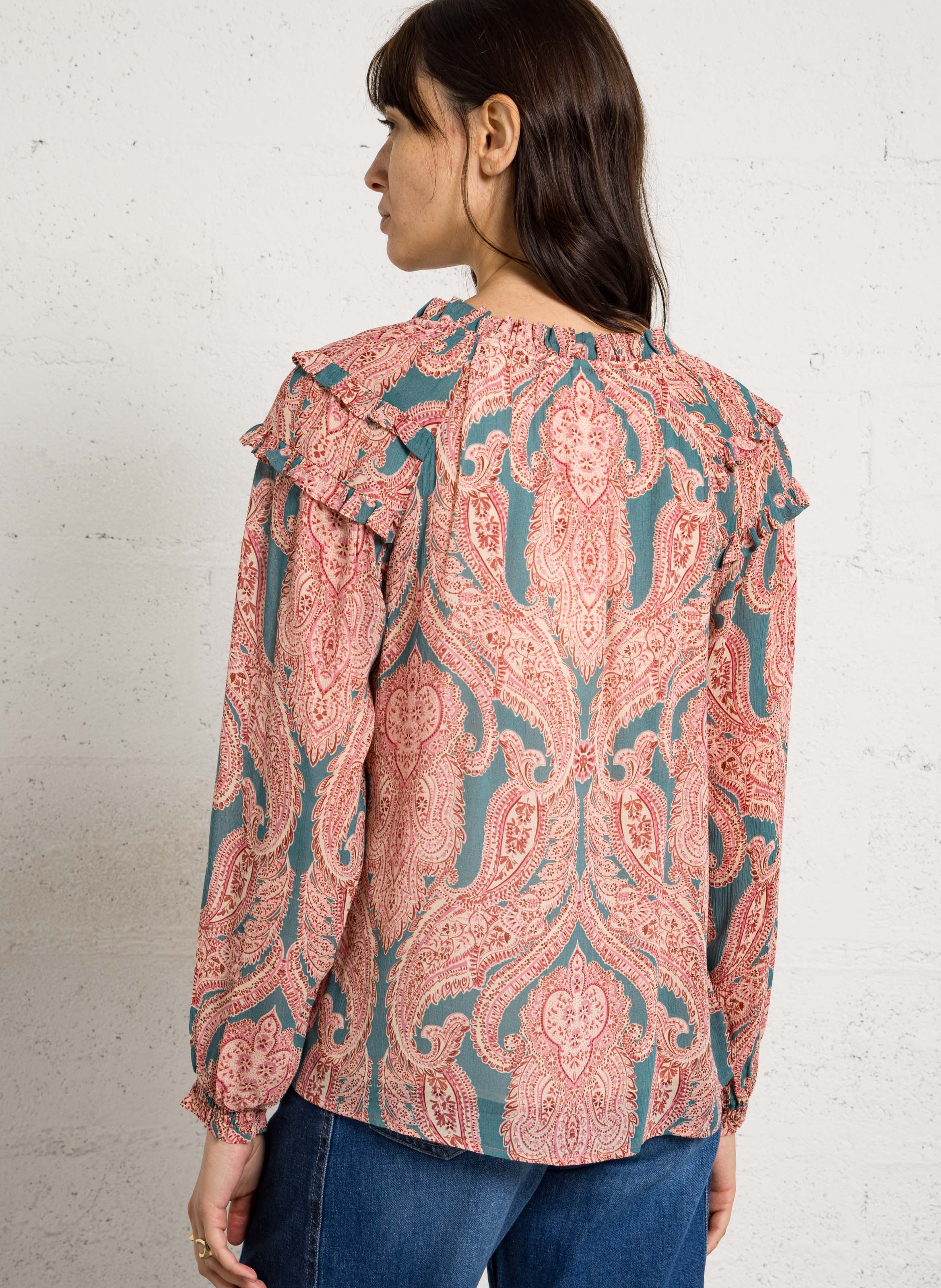 Ruime top met V-hals MAISON 123 Roze