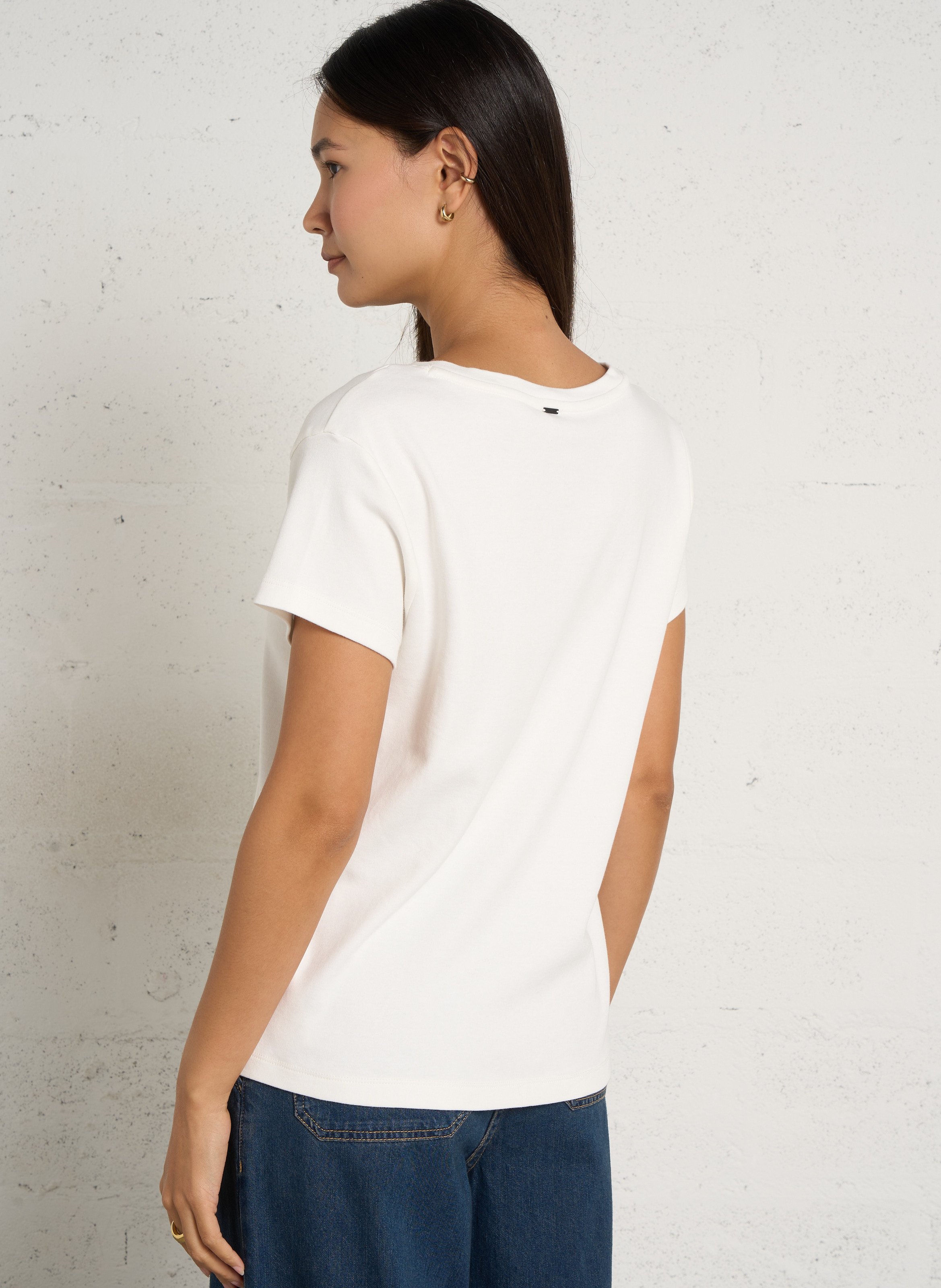 Mottled T-shirt IKKS White