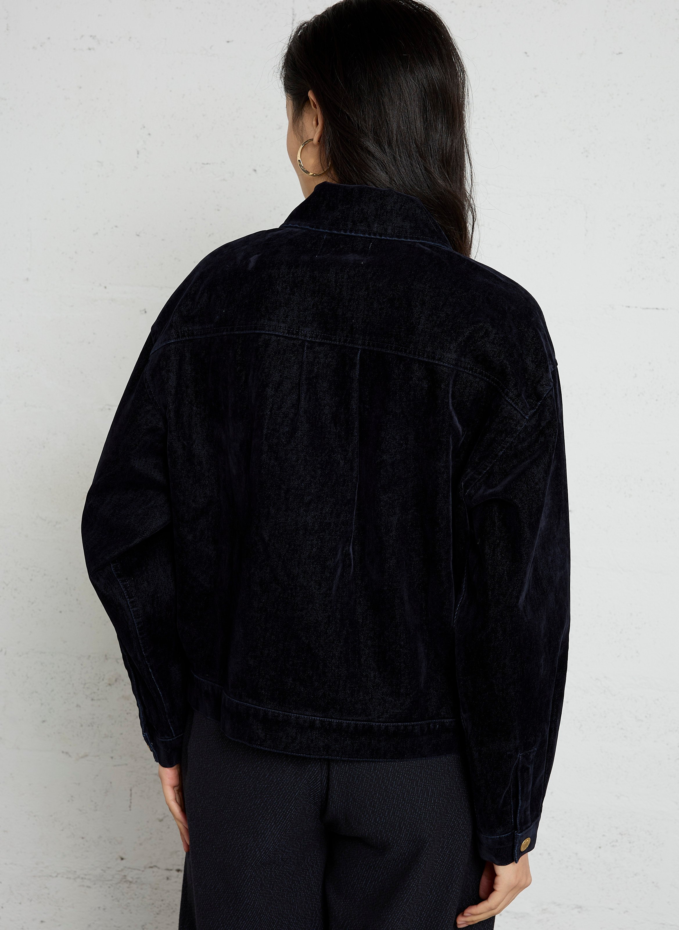 Baumwolljacke mit klassischem Kragen DES PETITS HAUTS Blau