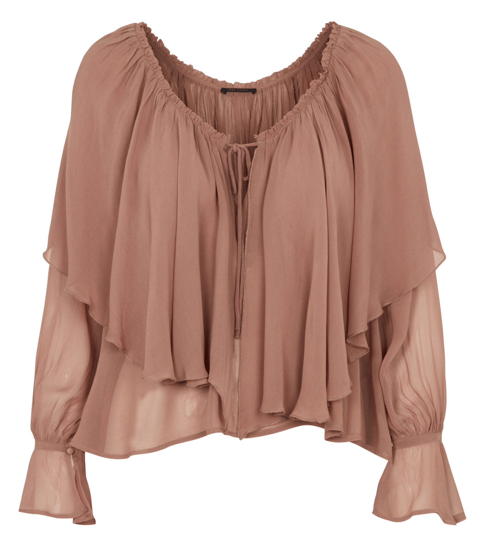 Fluid blouse with ruffles IKKS Brown