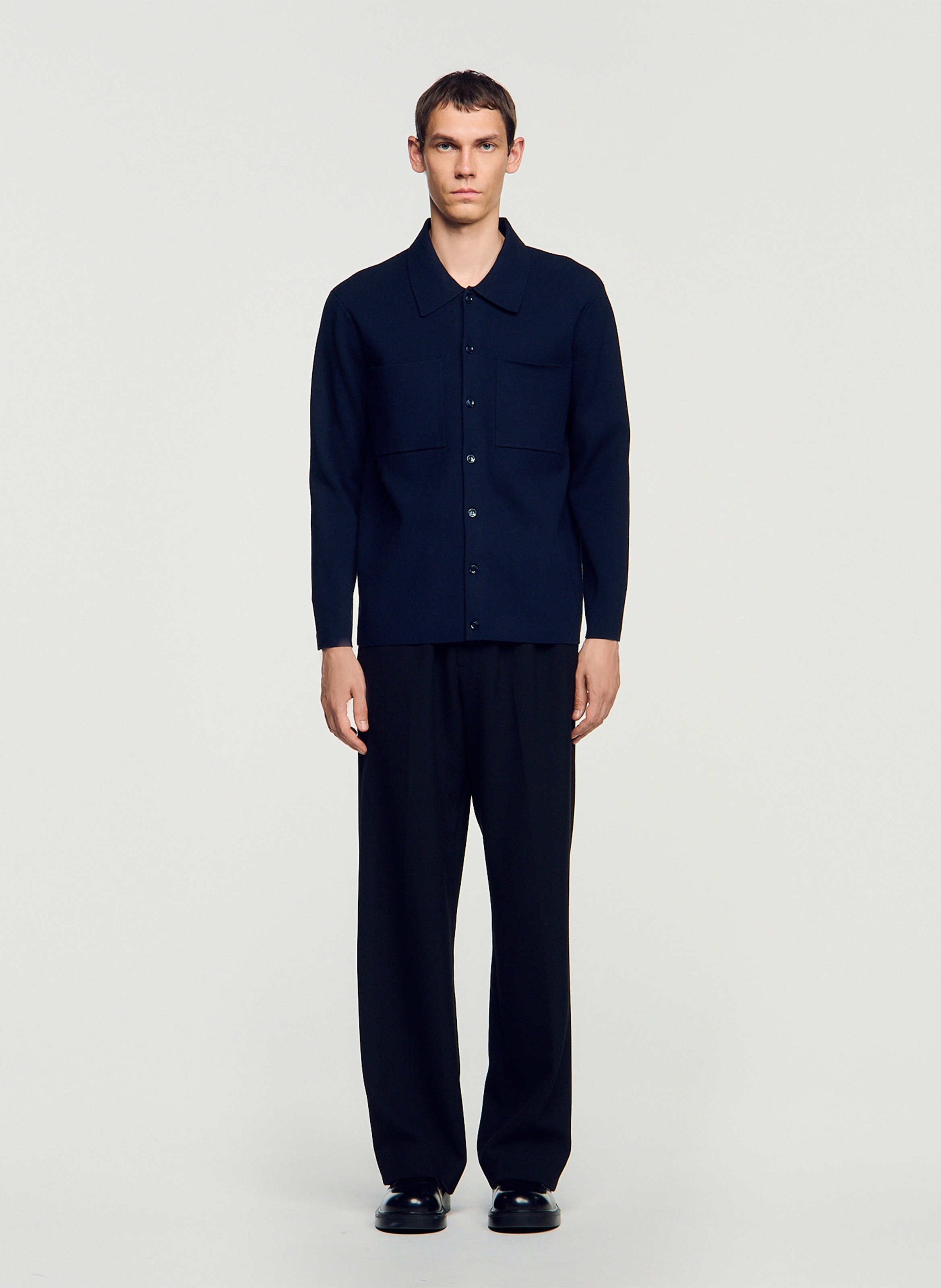 Cardigan with classic collar SANDRO Blue