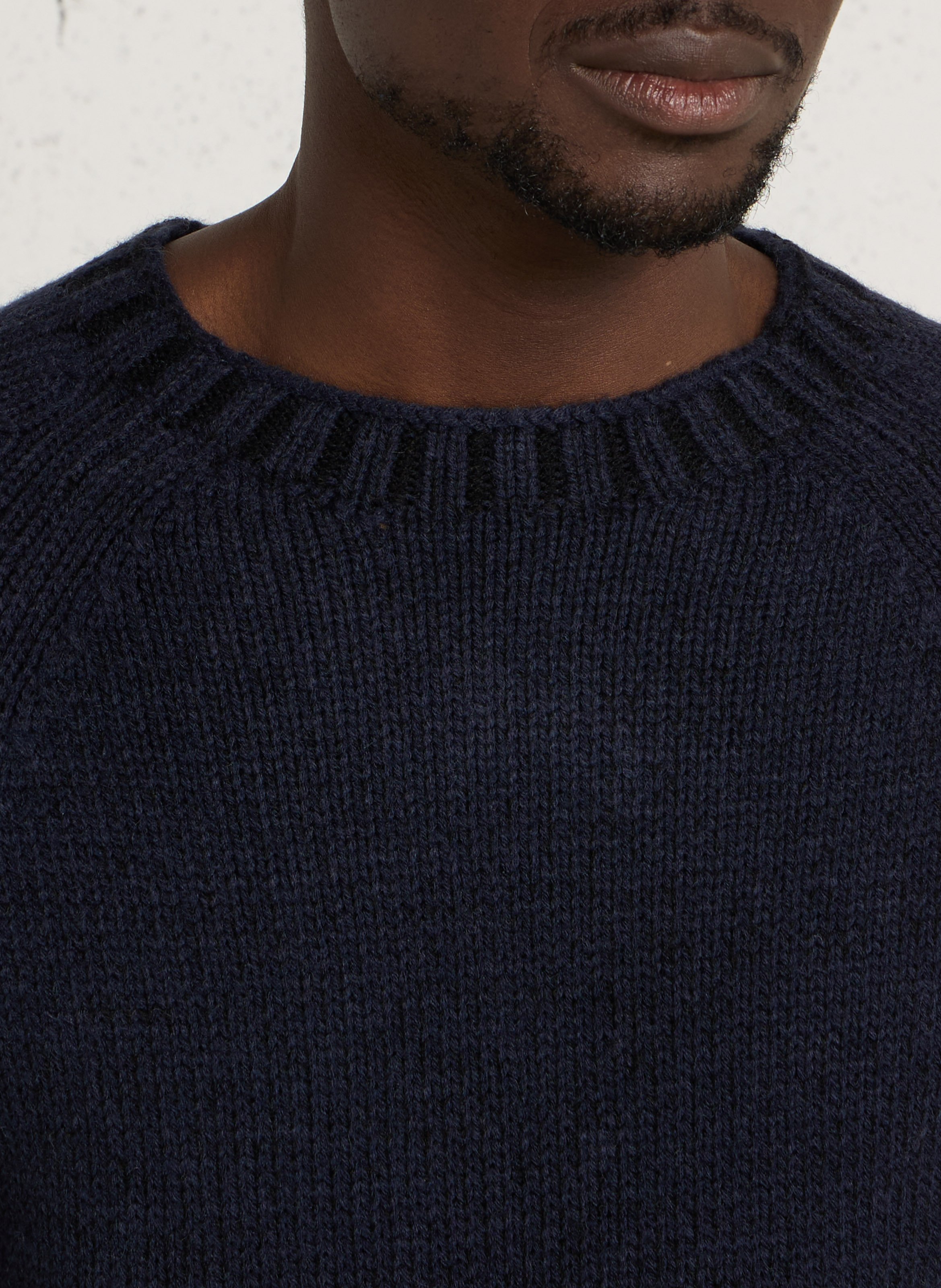 Straight round-neck knit sweater | Blue IMPERIAL Men