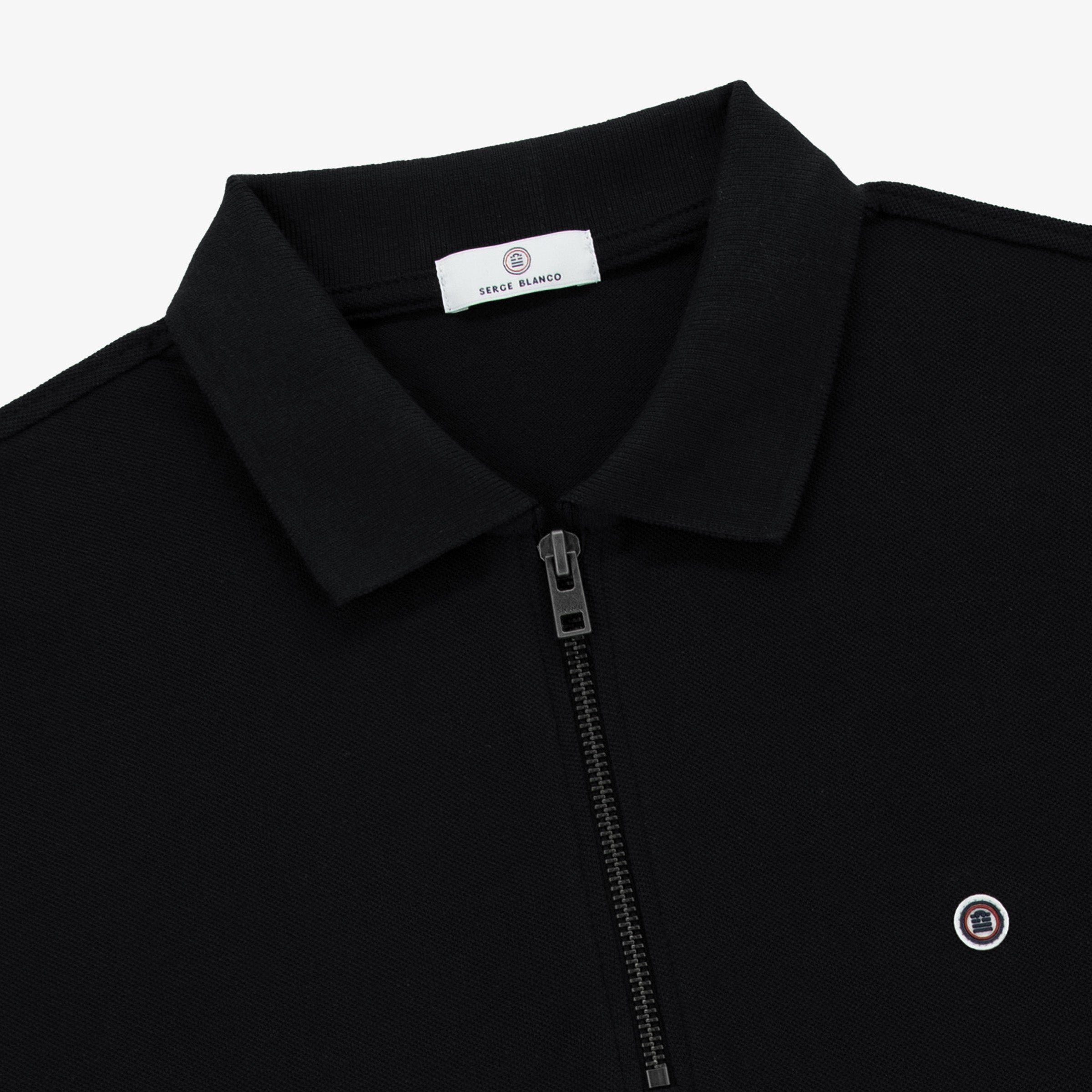 Lino short-sleeved piqué cotton polo shirt SERGE BLANCO Black